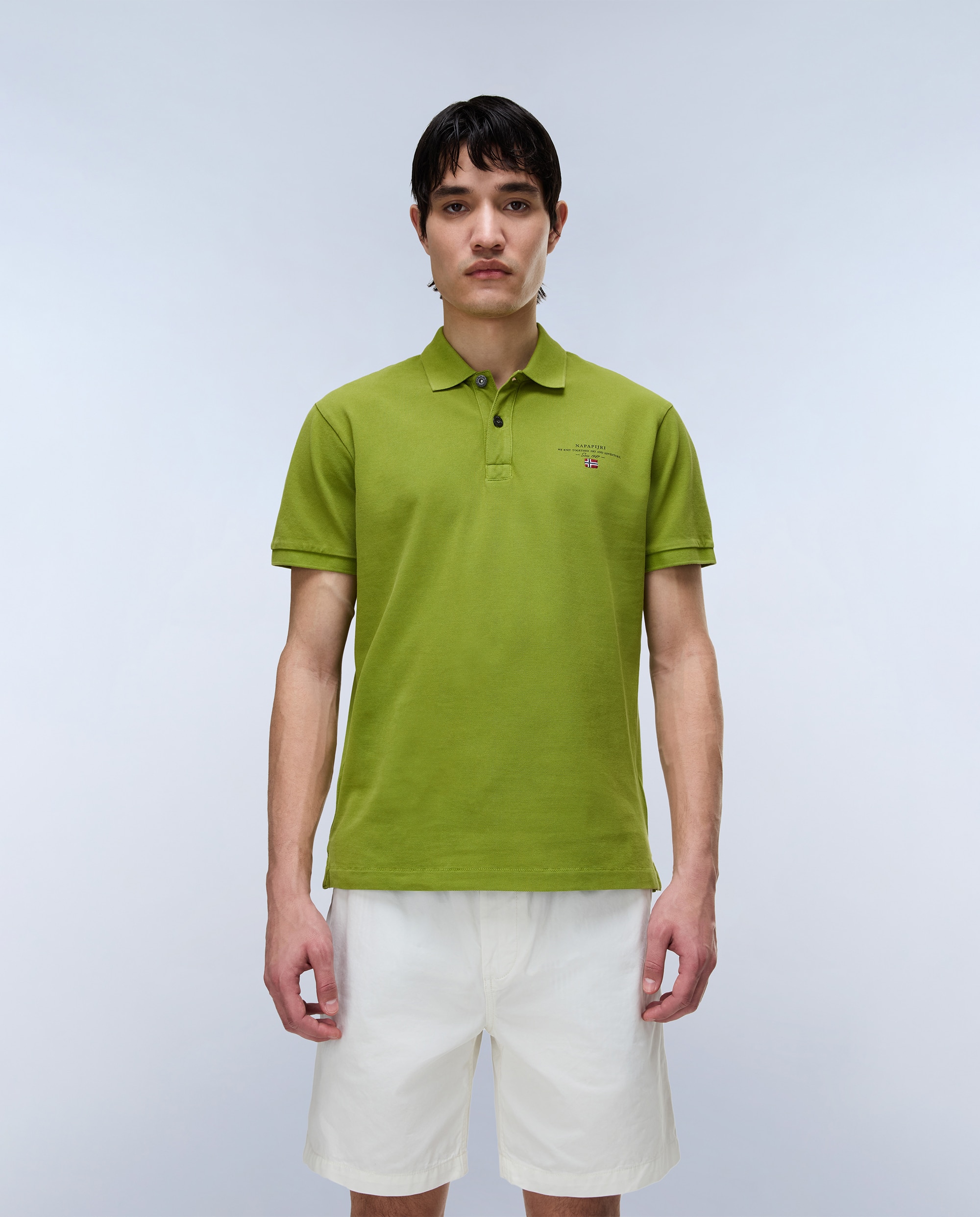 Polo de piqué y manga corta de hombre elbas de corte regular - Napapijri - Verde Verde-1