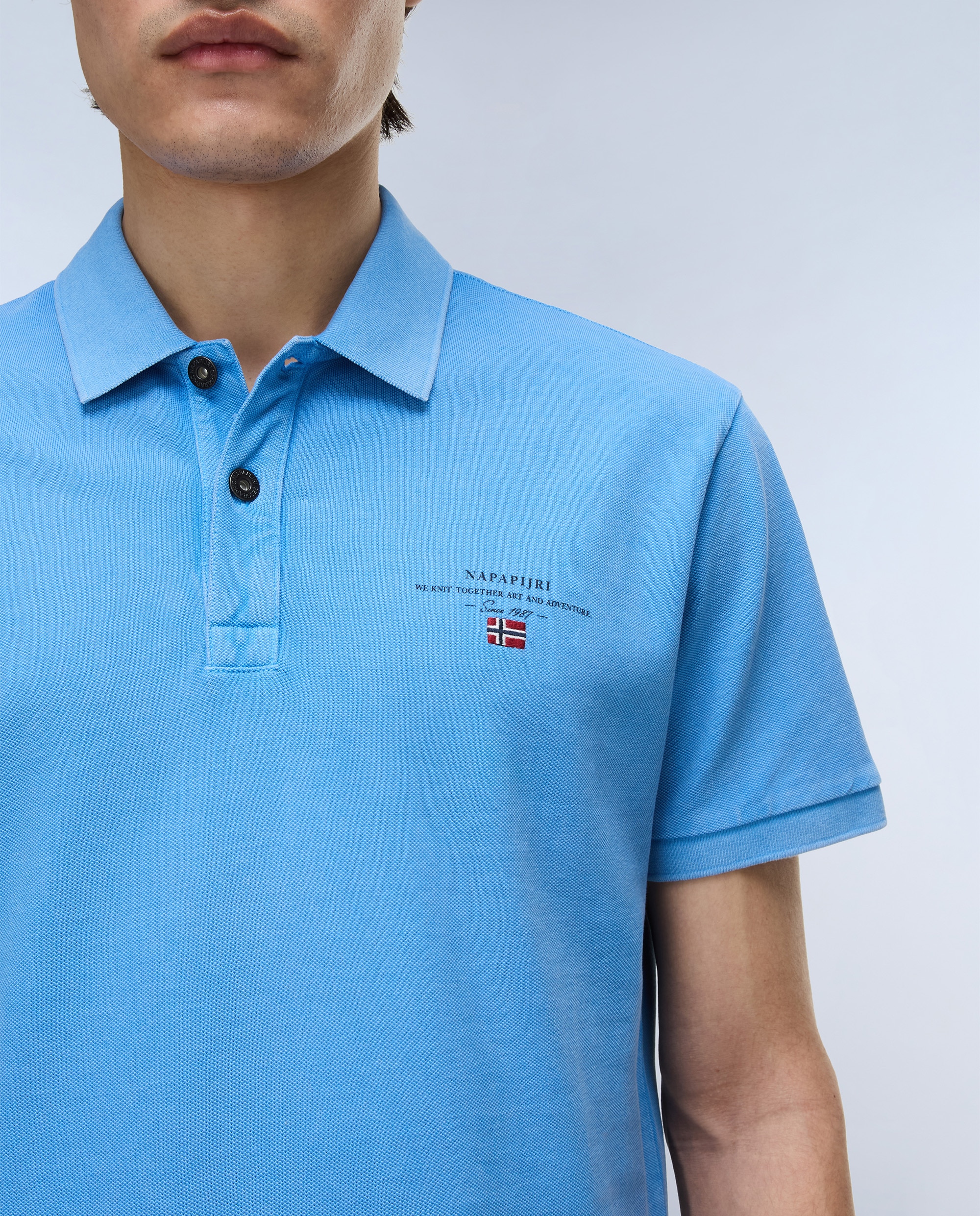 Polo de piqué y manga corta de hombre elbas de corte regular - Napapijri - Azul Azul-3