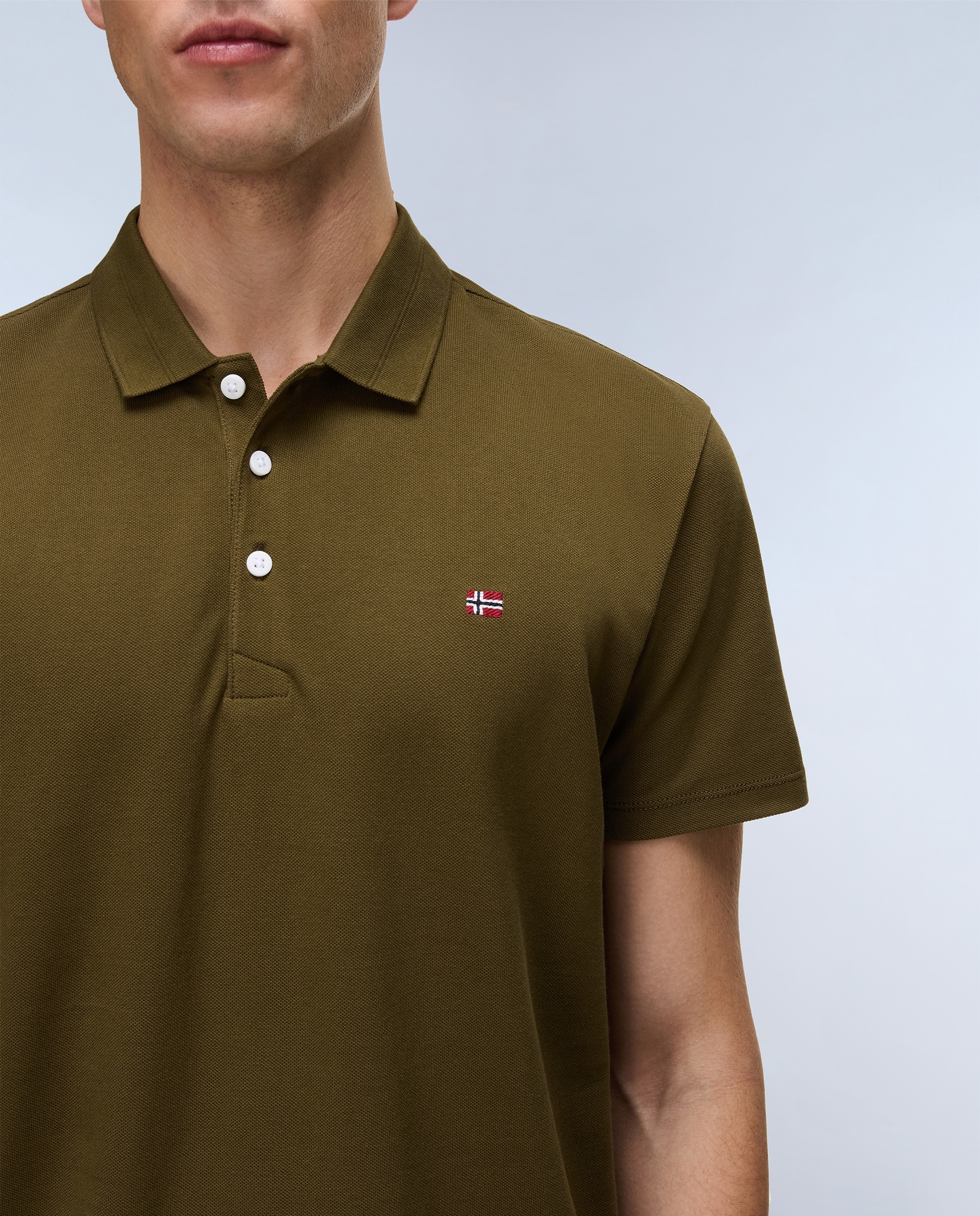 Polo de piqué y manga corta de hombre ealis de corte regular - Napapijri - Verde Oliva Verde Oliva-2
