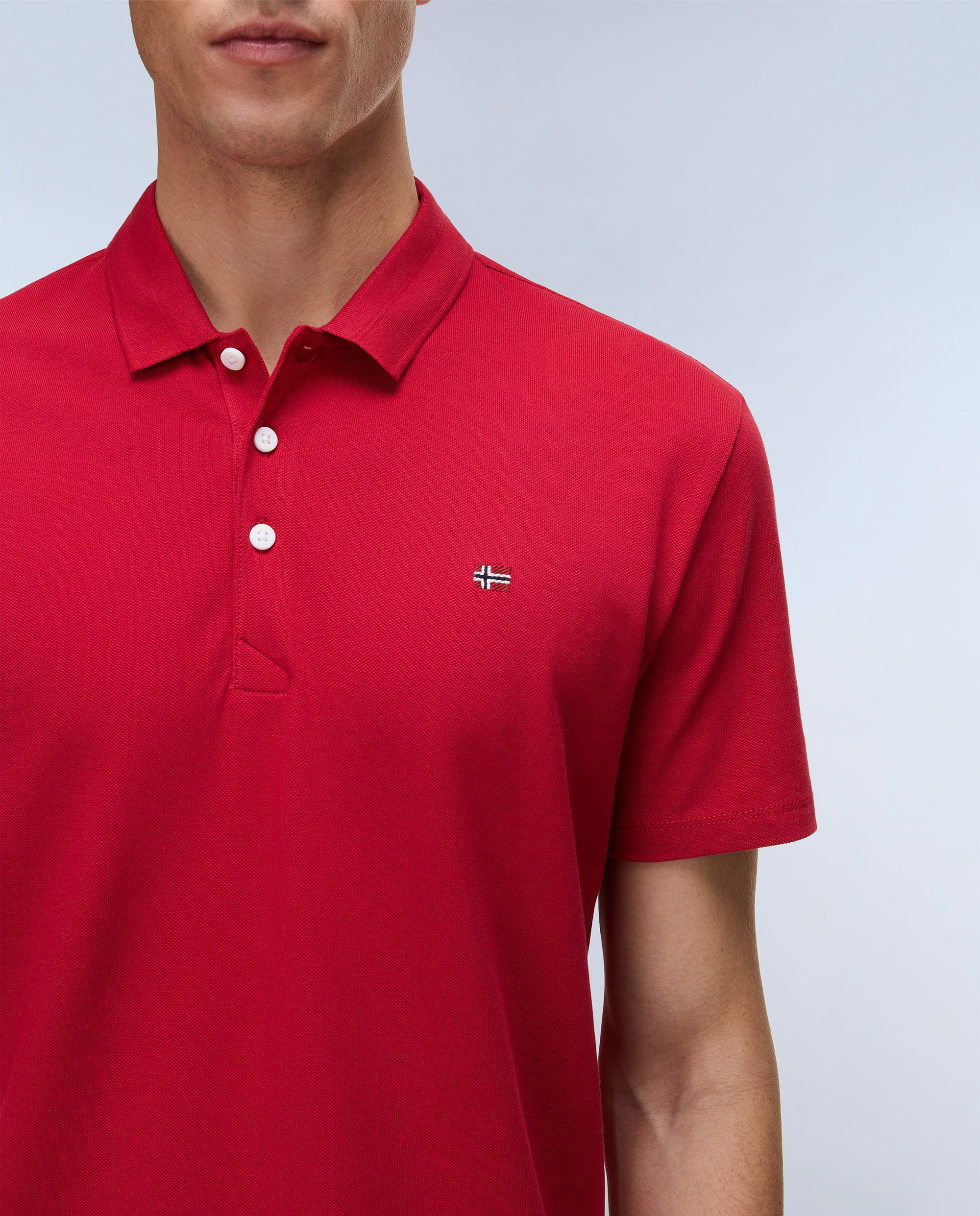 Polo de piqué y manga corta de hombre ealis de corte regular - Napapijri - Rojo Rojo-3