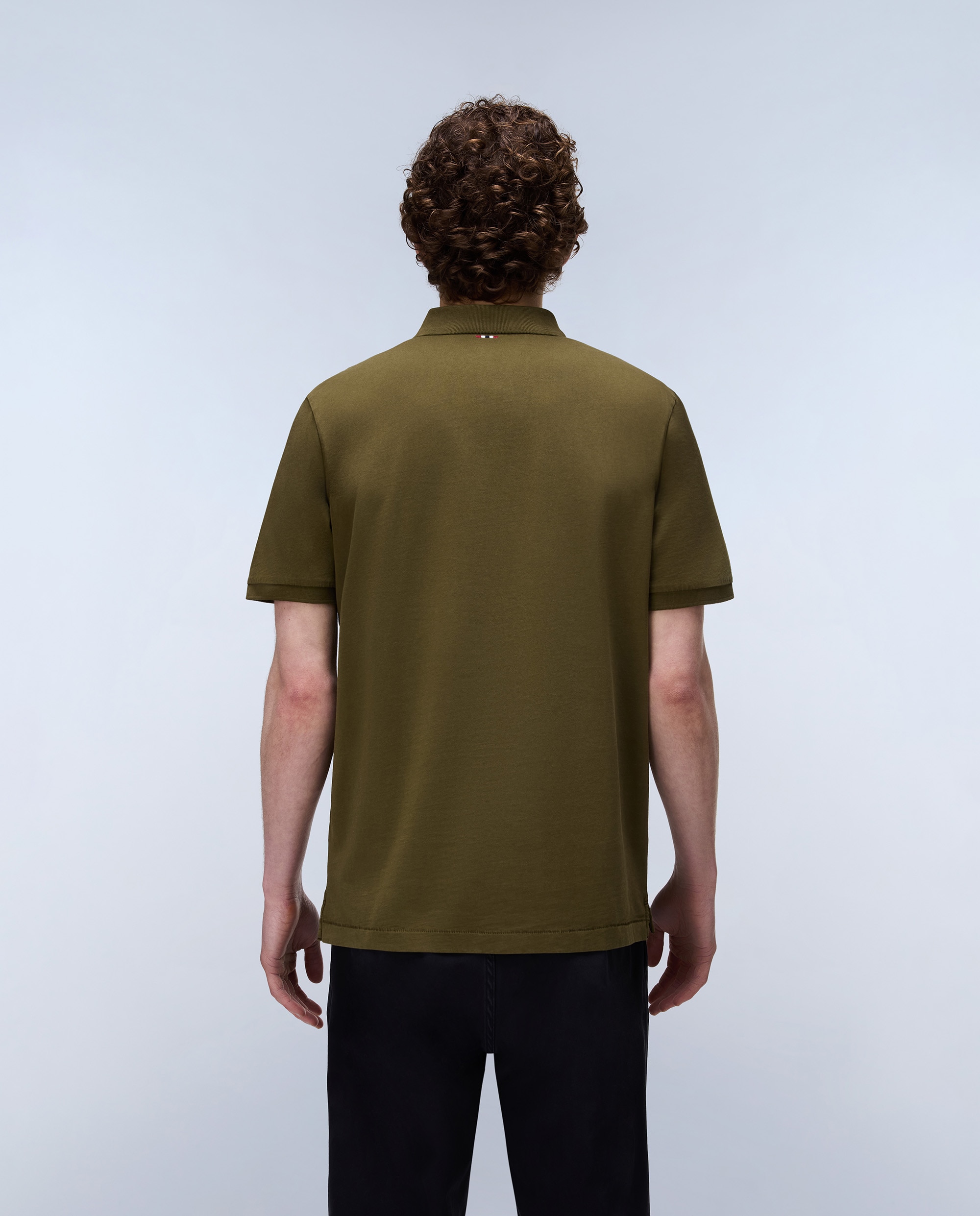 Polo de algodón de hombre elbas jersey de manga corta - Napapijri - Verde Oliva Verde Oliva-2