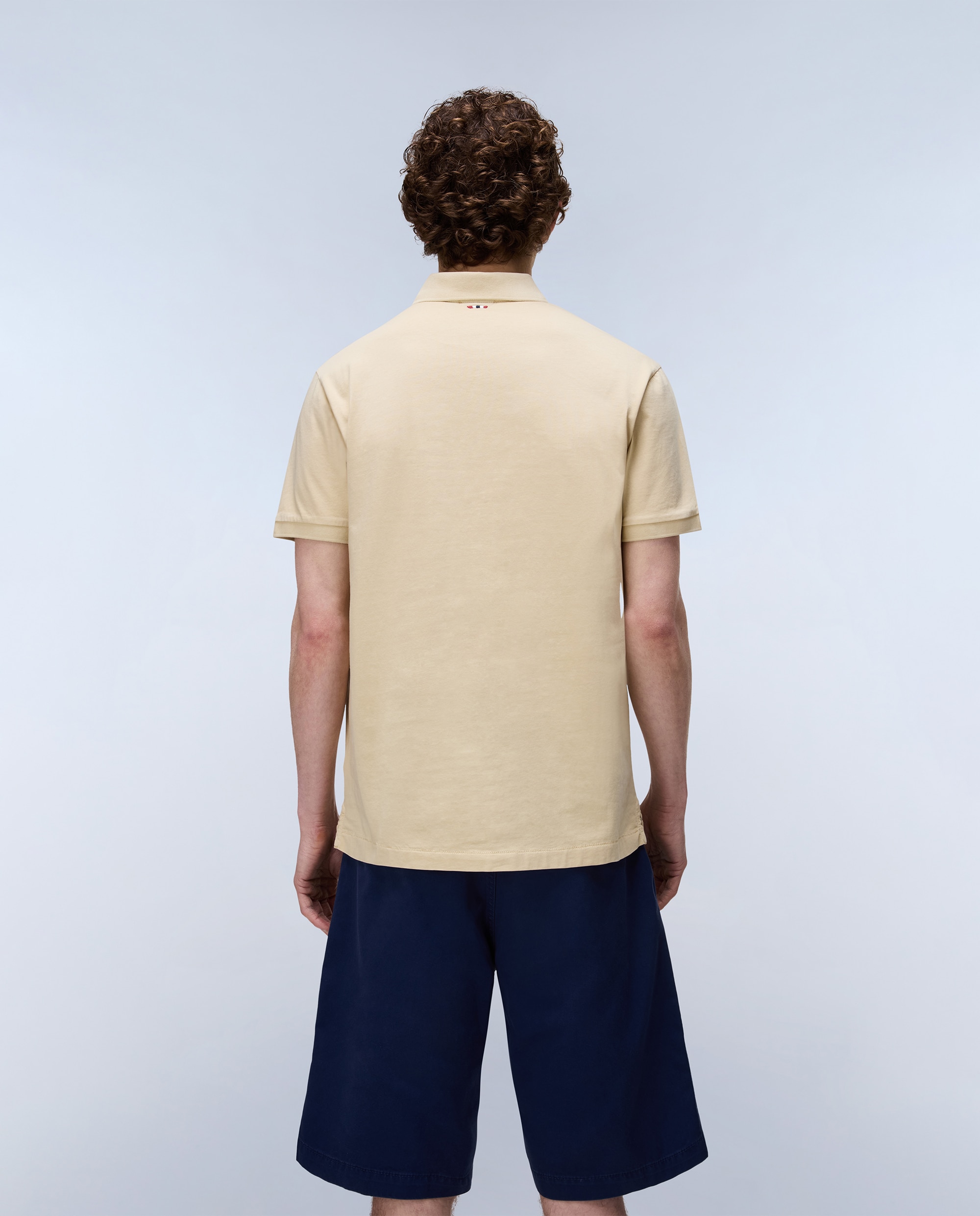 Polo de algodón de hombre elbas jersey de manga corta - Napapijri - Beige Beige-2