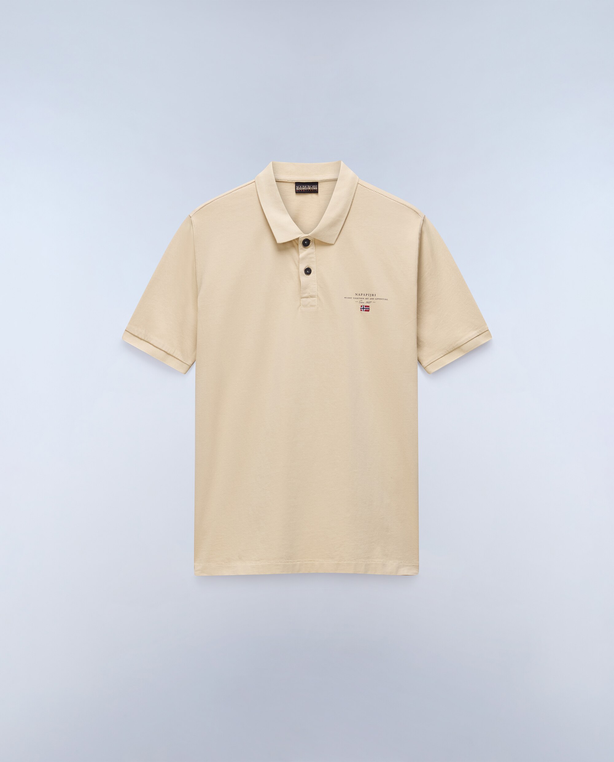 Polo de algodón de hombre elbas jersey de manga corta - Napapijri - Beige Beige-5