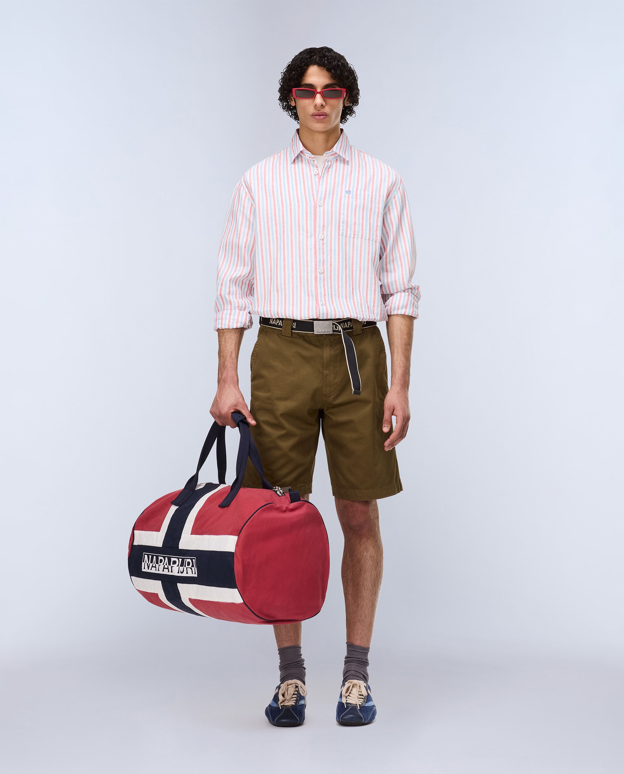 Imagen 1 de Camisa de algodón y lino Brolio de hombre con corte relaxed de rayas - Napapijri - Multicolor Multicolor