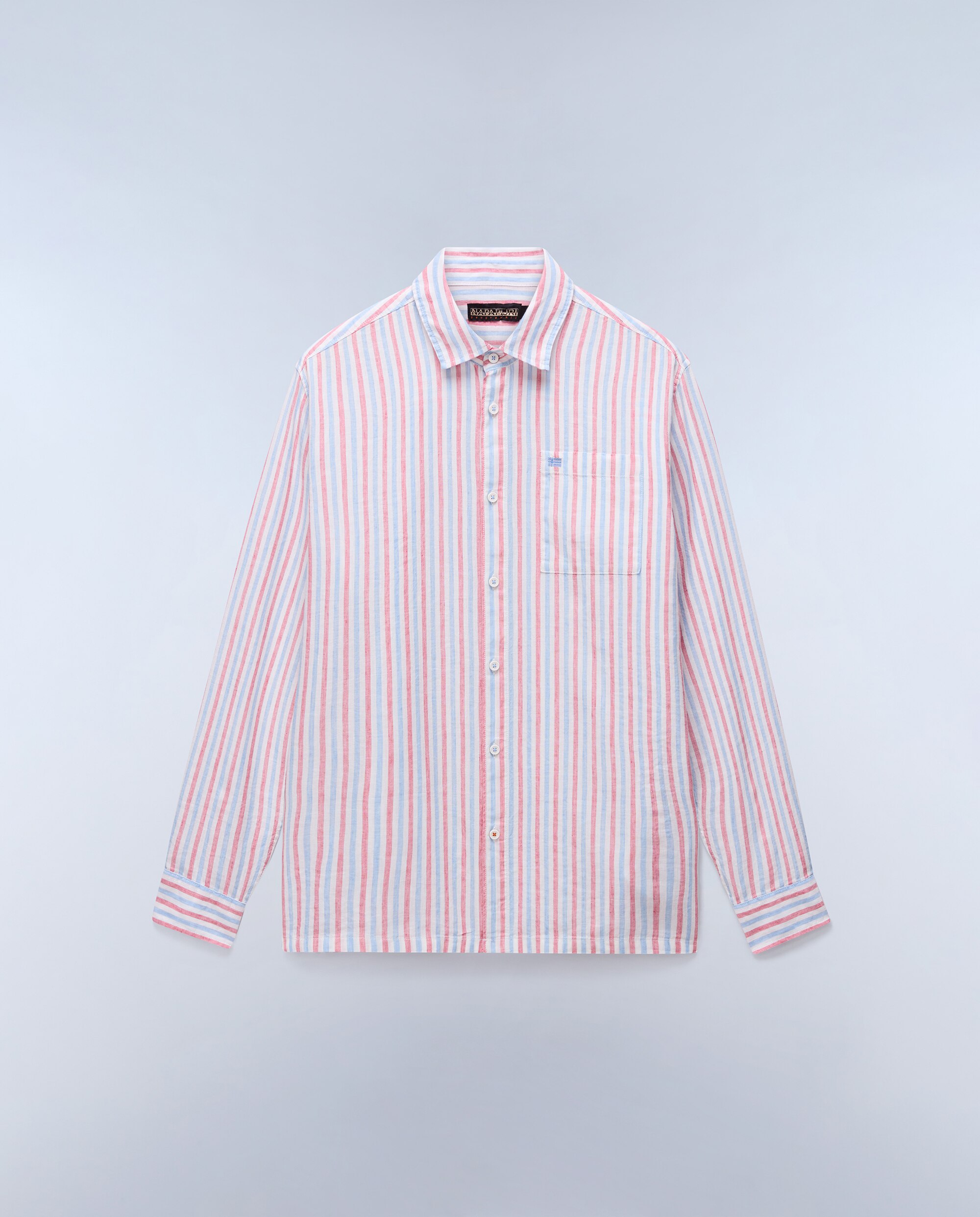 Imagen 5 de Camisa de algodón y lino Brolio de hombre con corte relaxed de rayas - Napapijri - Multicolor Multicolor