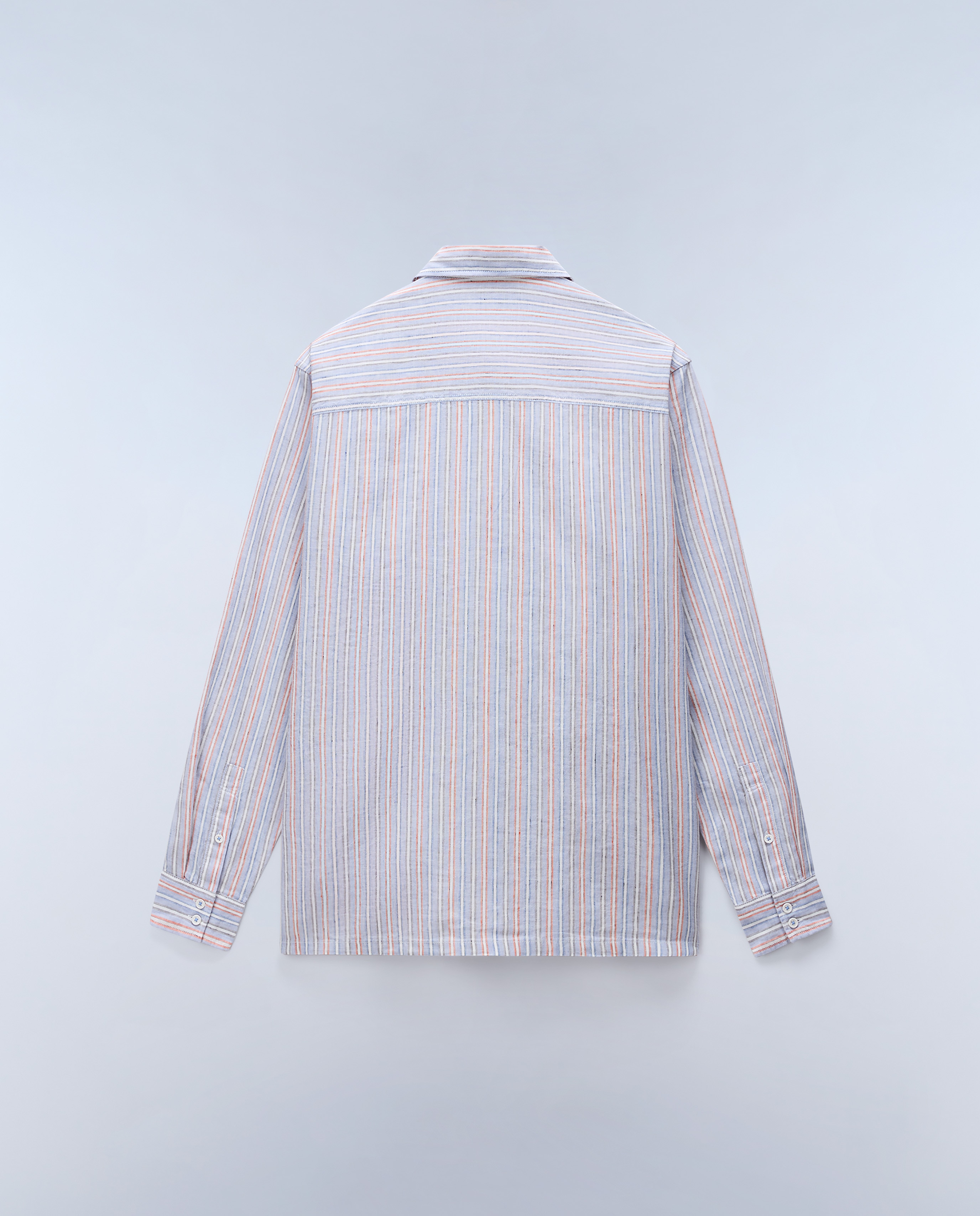 Imagen 5 de Camisa de algodón y lino Brolio de hombre con corte relaxed de rayas - Napapijri - Azul índigo Azul índigo