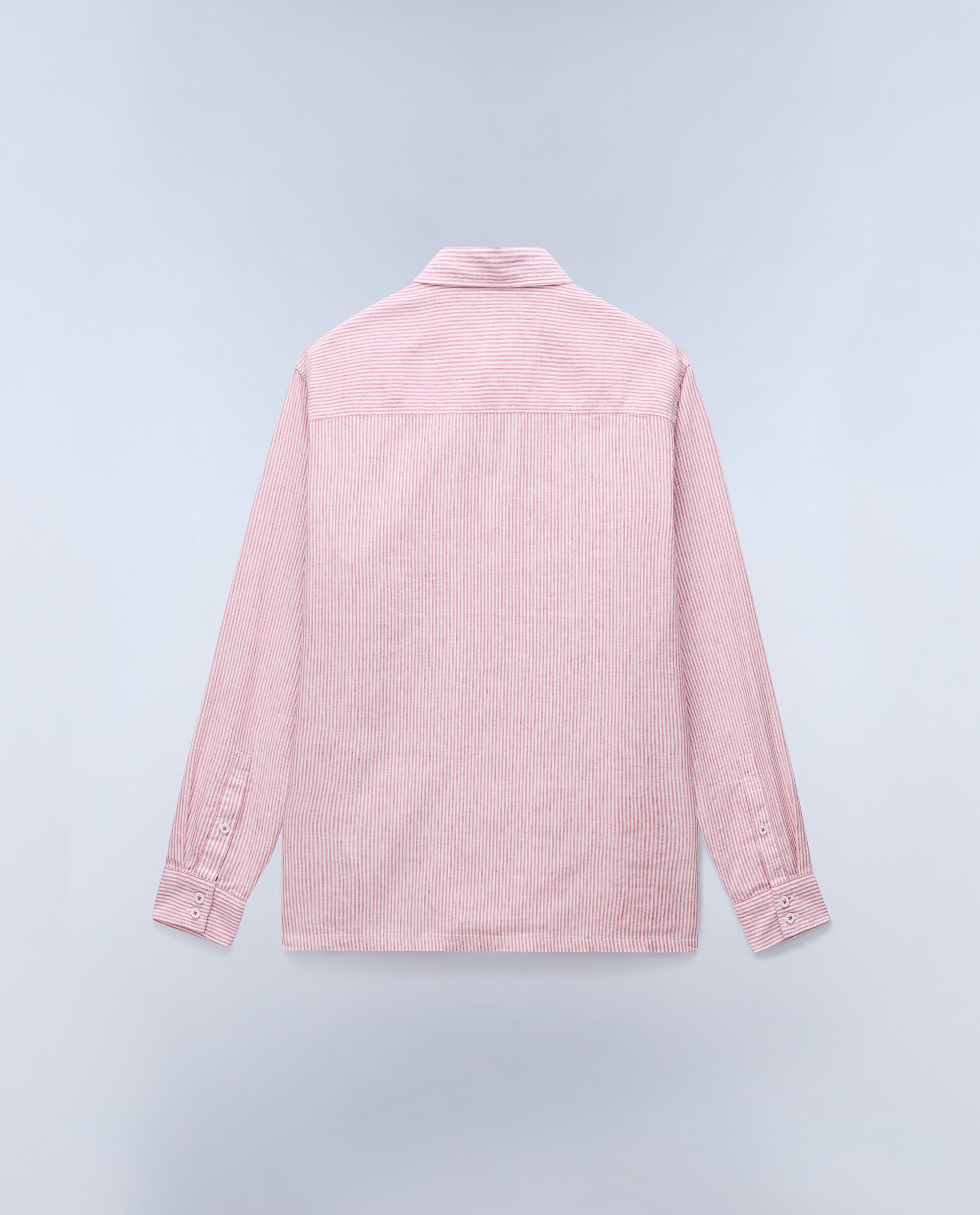 Imagen 5 de Camisa de algodón y lino Brolio de hombre con corte relaxed de rayas - Napapijri - Rosa Rosa