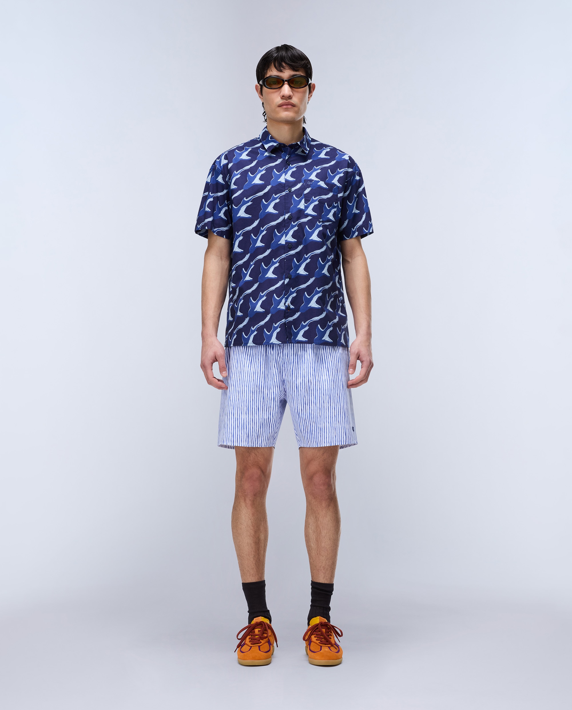 Imagen 3 de Camisa de algodón elior de hombre con manga corta de corte relaxed estampada - Napapijri - Azul Océano Azul Océano