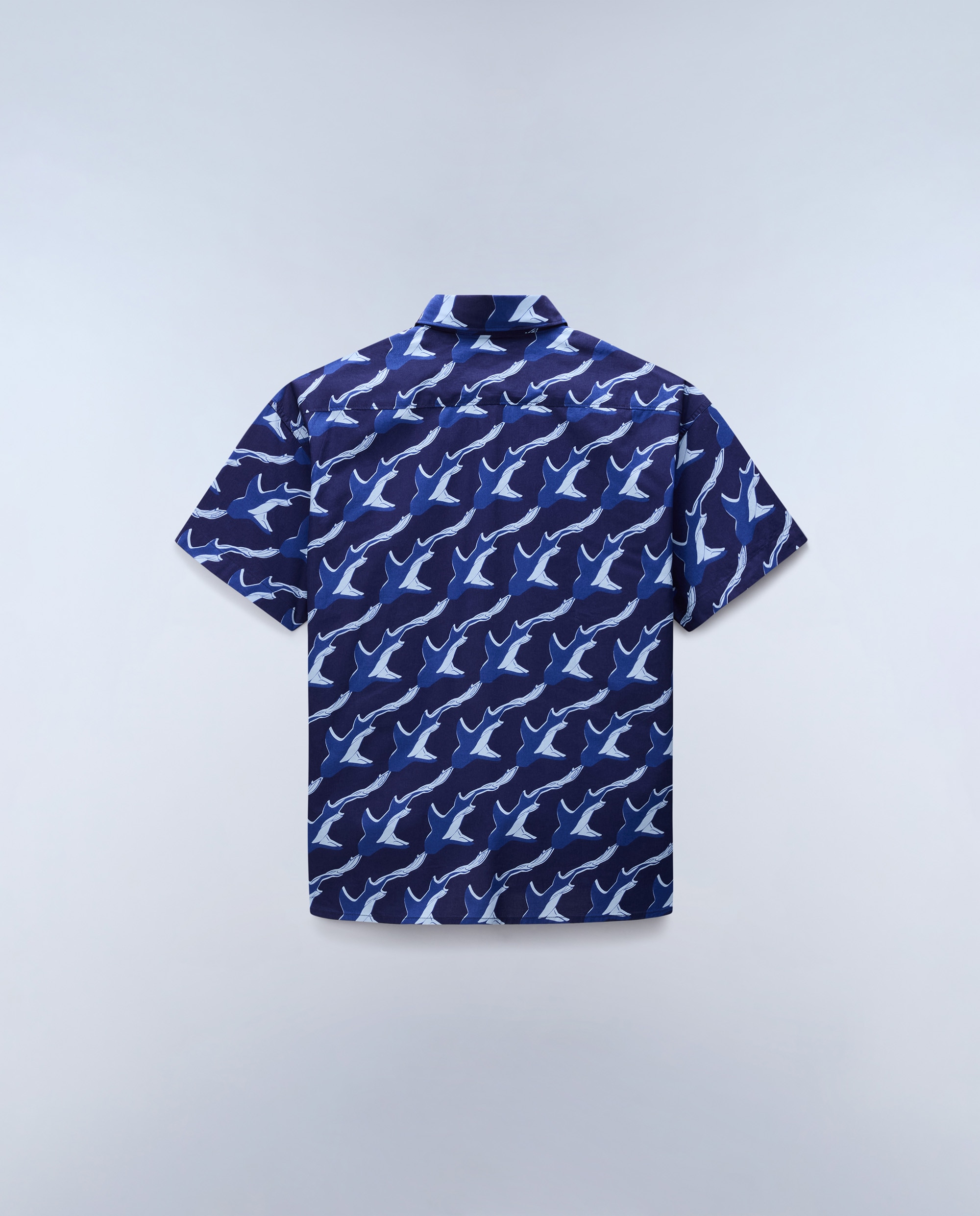 Imagen 5 de Camisa de algodón elior de hombre con manga corta de corte relaxed estampada - Napapijri - Azul Océano Azul Océano