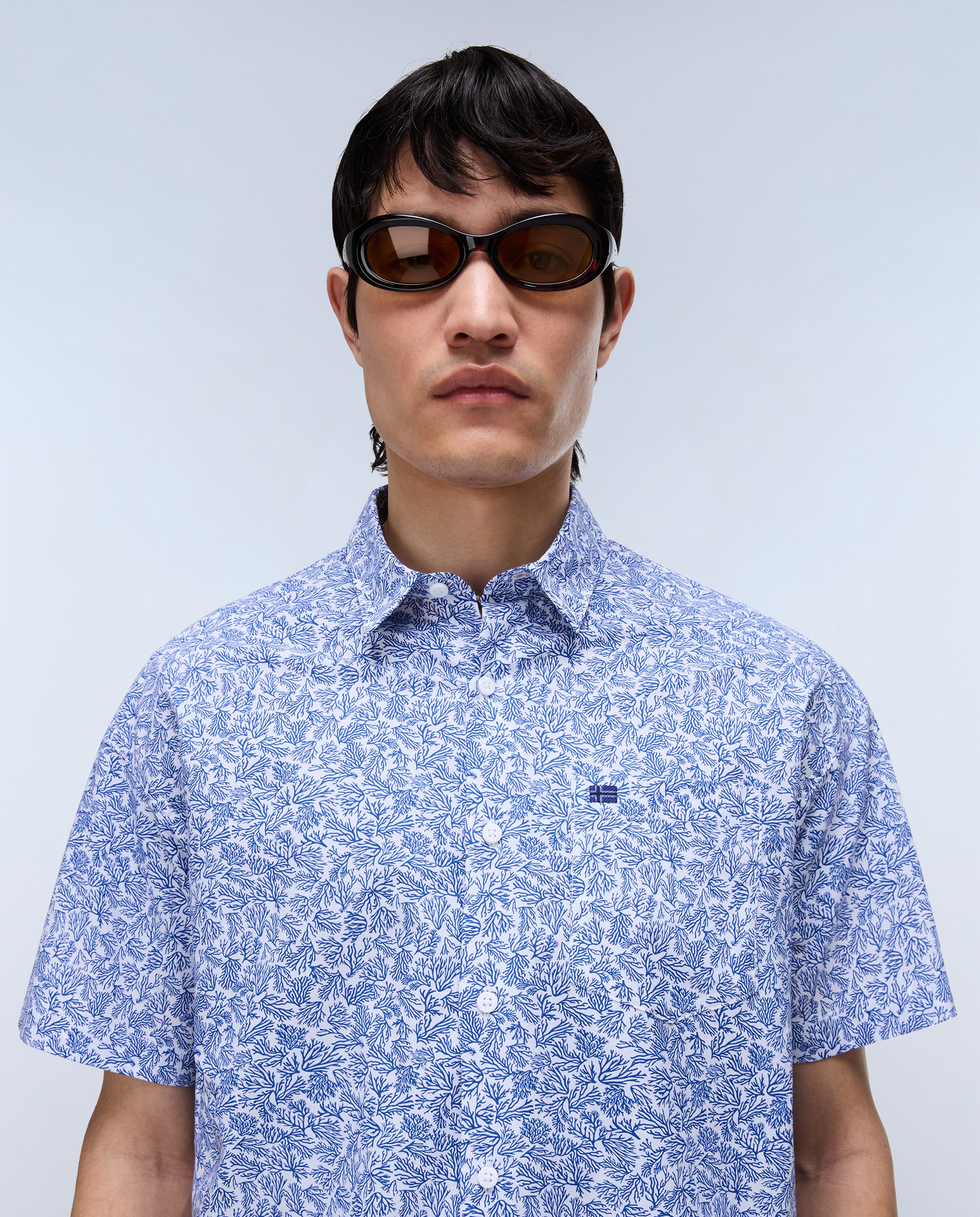 Imagen 2 de Camisa de algodón elior de hombre con manga corta de corte relaxed estampada - Napapijri - Gris ceniza Gris ceniza