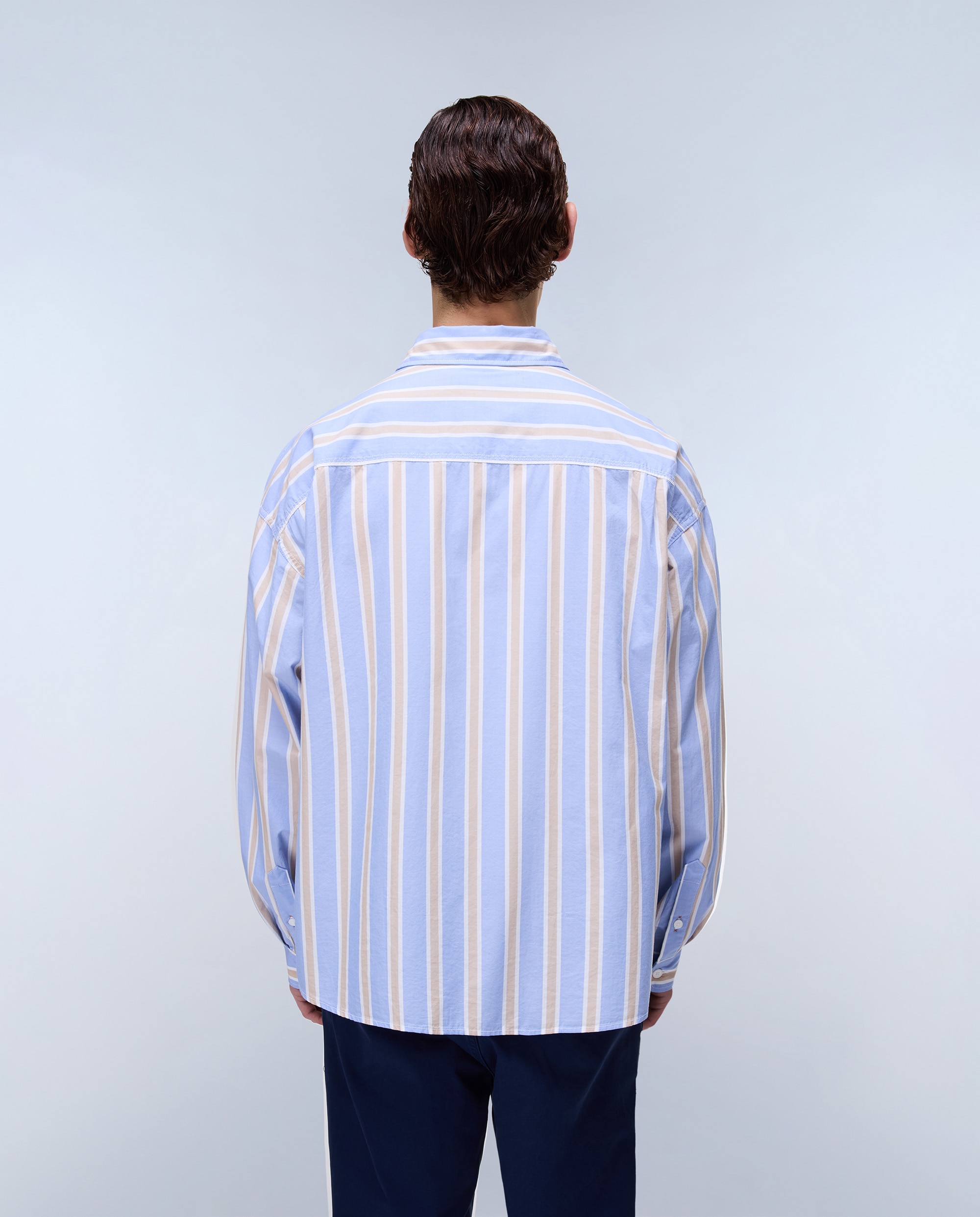Imagen 3 de Camisa de algodón eos de hombre con corte relaxed de rayas - Napapijri - Multicolor Multicolor