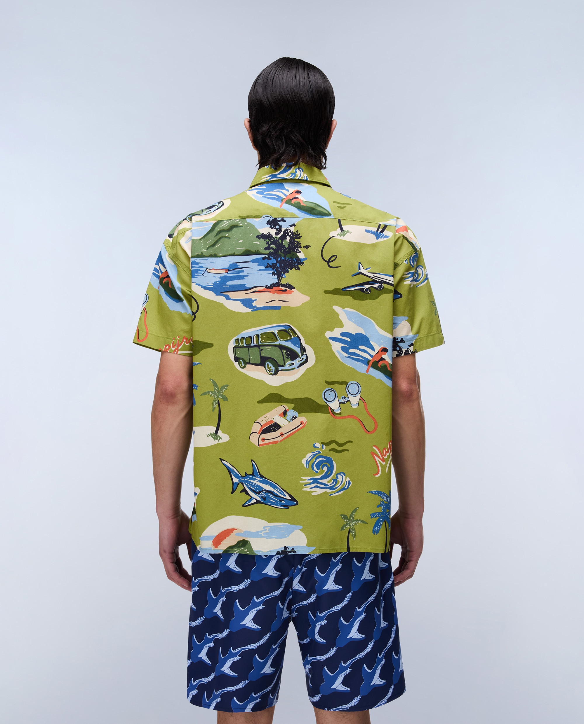 Imagen 4 de Camisa de algodón elior de hombre con manga corta de corte relaxed estampada - Napapijri - Verde claro / Pistacho Verde claro / Pistacho