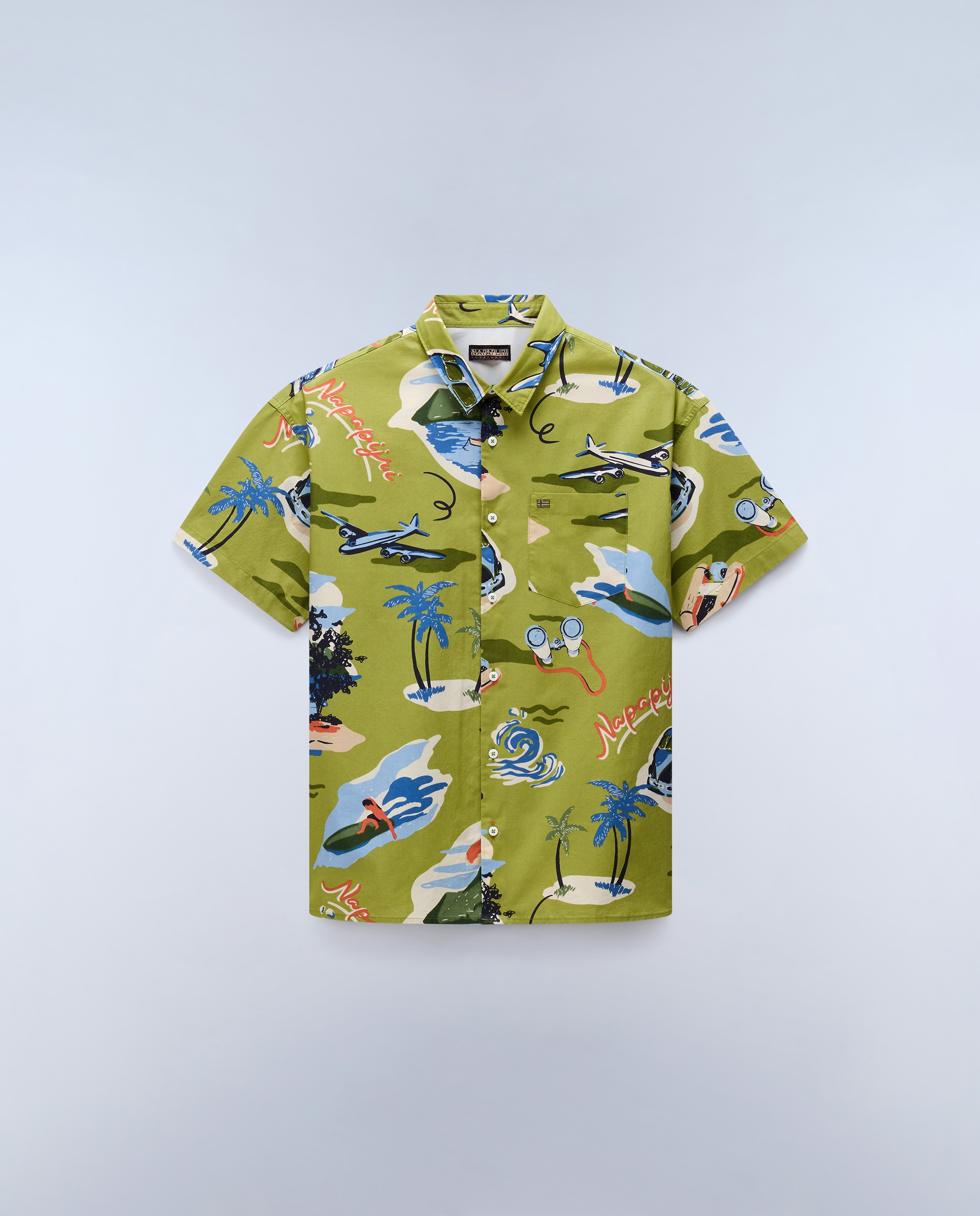 Imagen 6 de Camisa de algodón elior de hombre con manga corta de corte relaxed estampada - Napapijri - Verde claro / Pistacho Verde claro / Pistacho