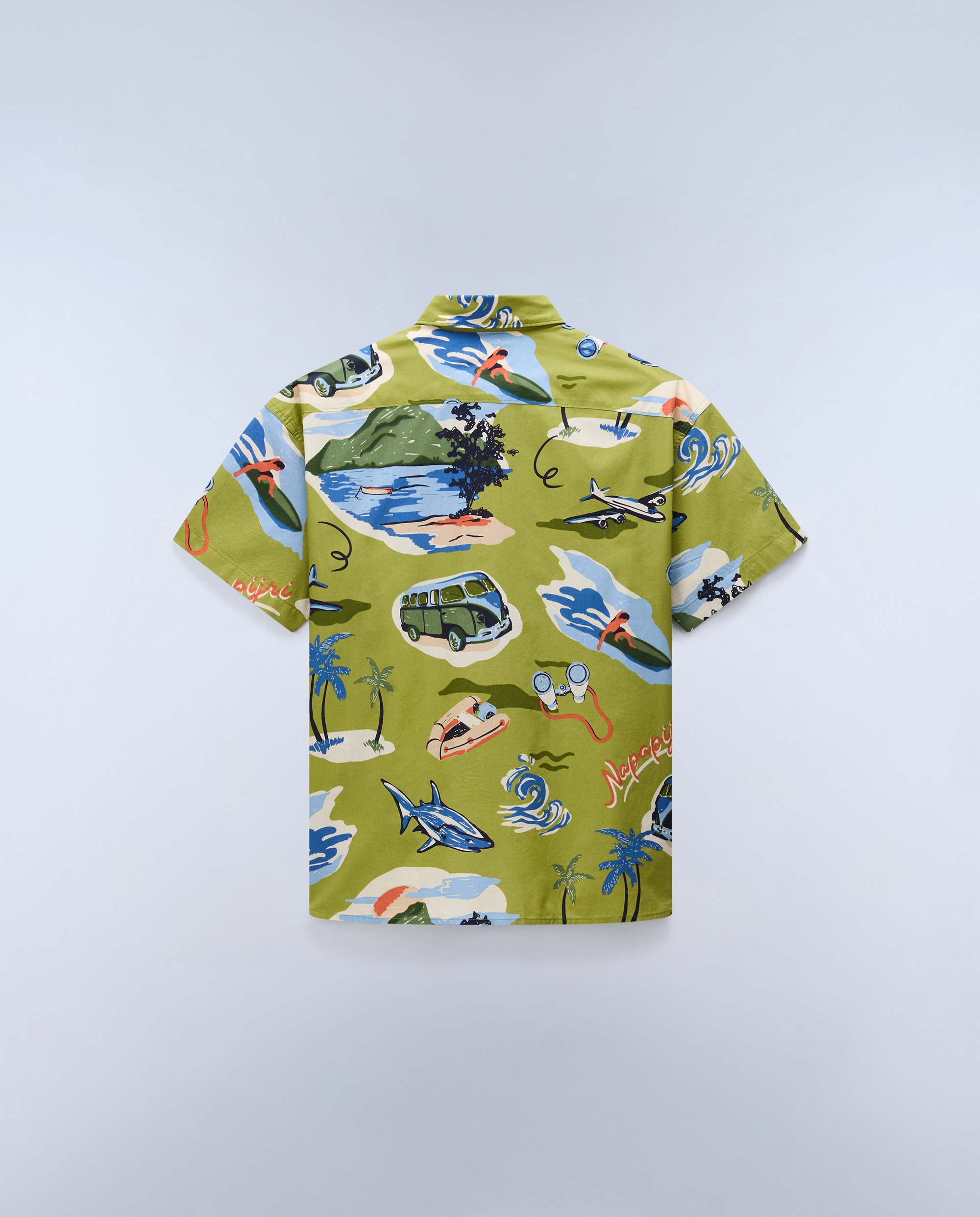 Imagen 5 de Camisa de algodón elior de hombre con manga corta de corte relaxed estampada - Napapijri - Verde claro / Pistacho Verde claro / Pistacho