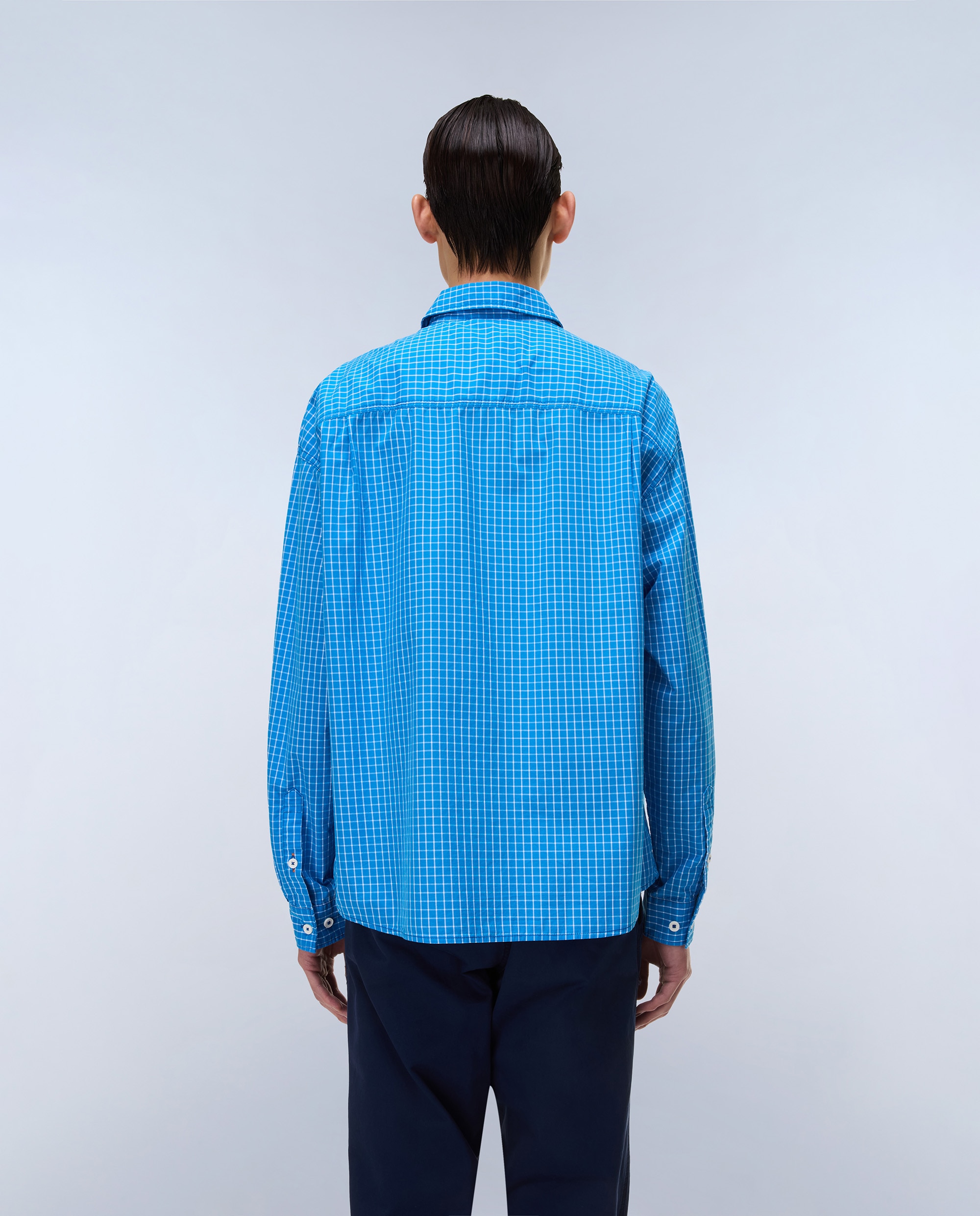 Imagen 3 de Camisa de algodón eos de hombre con corte relaxed de rayas - Napapijri - Azul Azul