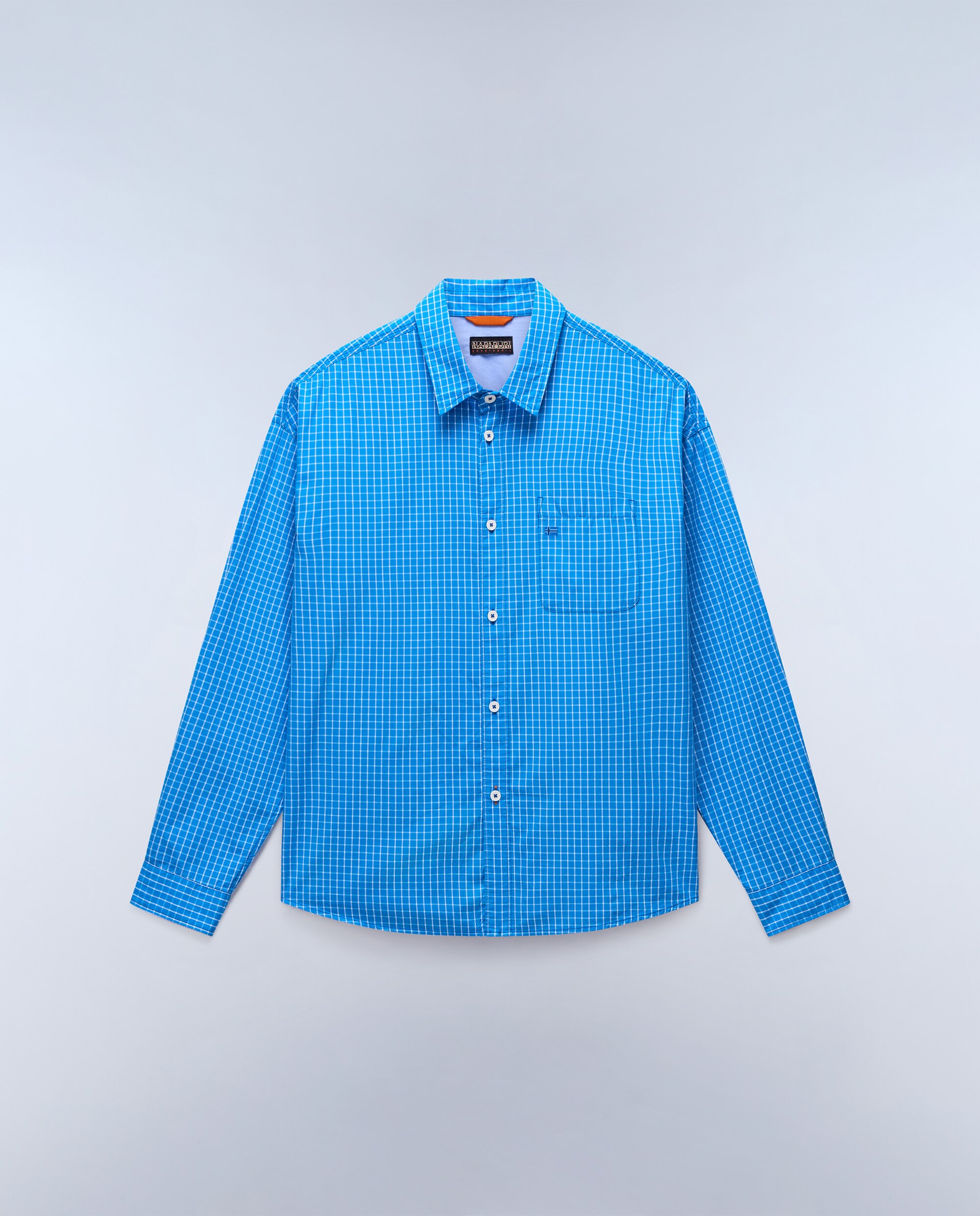 Imagen 5 de Camisa de algodón eos de hombre con corte relaxed de rayas - Napapijri - Azul Azul