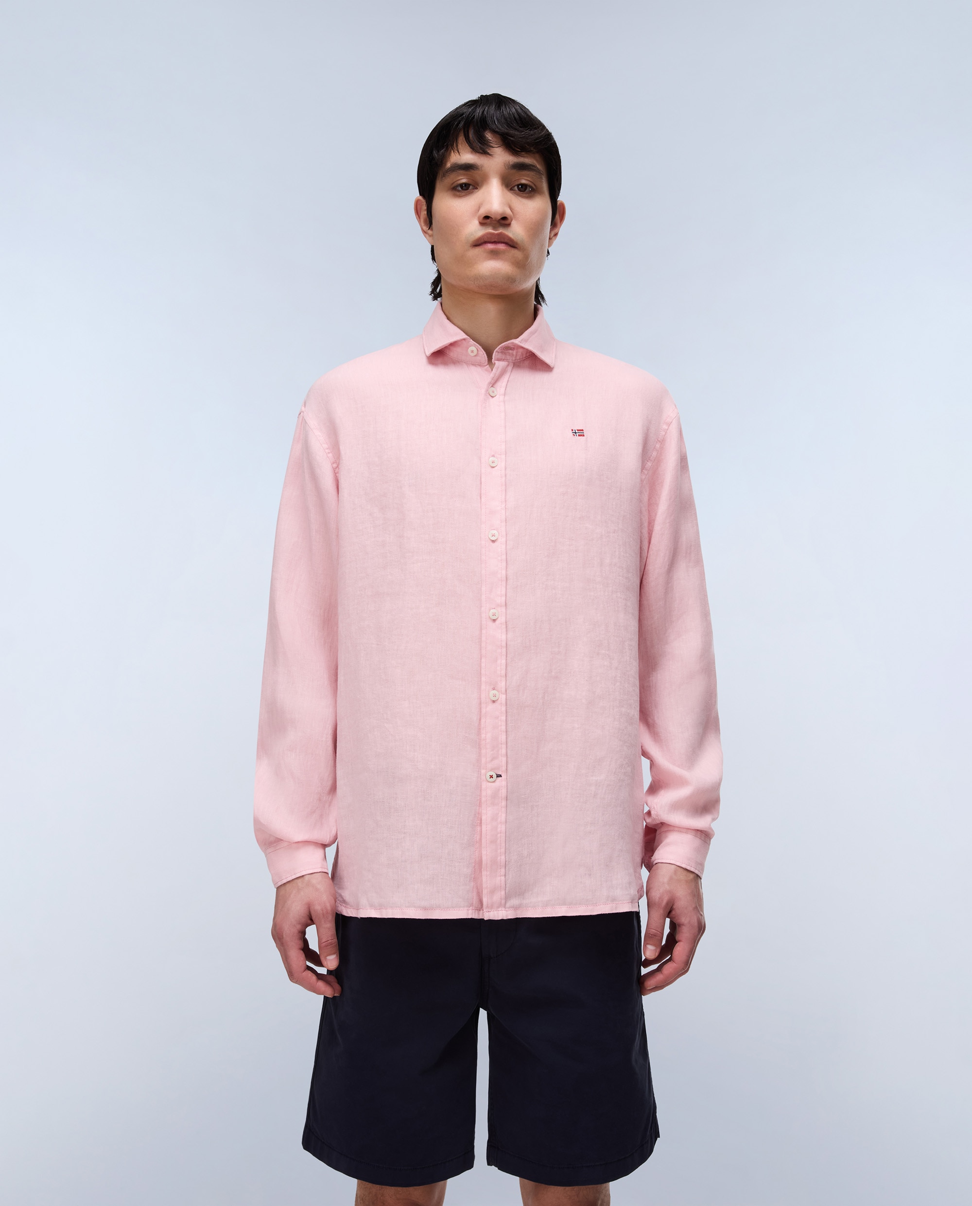 Imagen 0 de Camisa de lino de hombre linen ls con corte relaxed Rosa claro