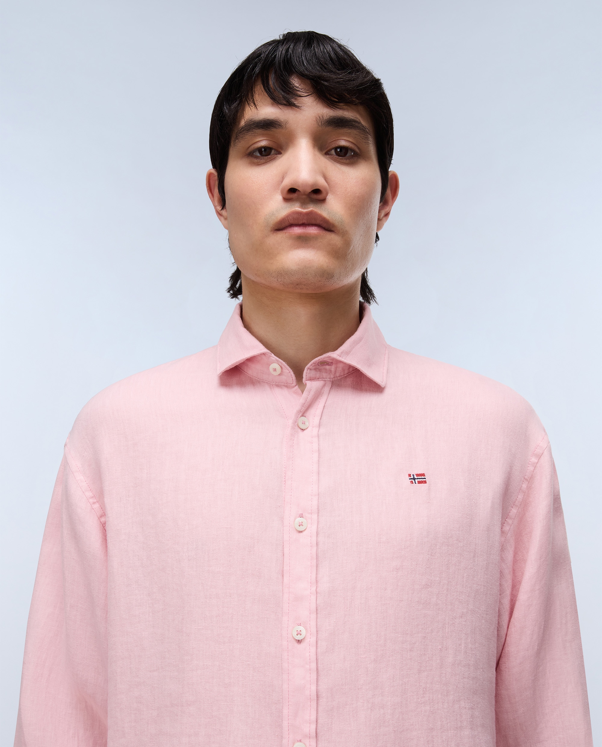 Imagen 2 de Camisa de lino de hombre linen ls con corte relaxed - Napapijri - Rosa claro Rosa claro