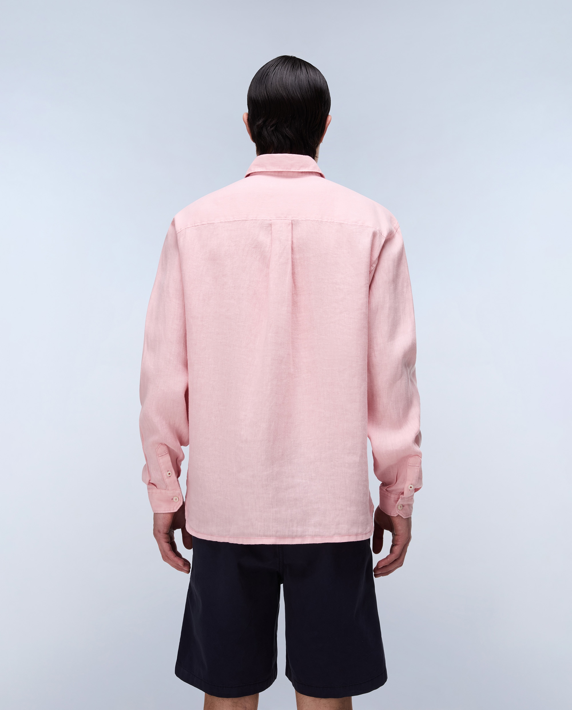 Imagen 3 de Camisa de lino de hombre linen ls con corte relaxed - Napapijri - Rosa claro Rosa claro