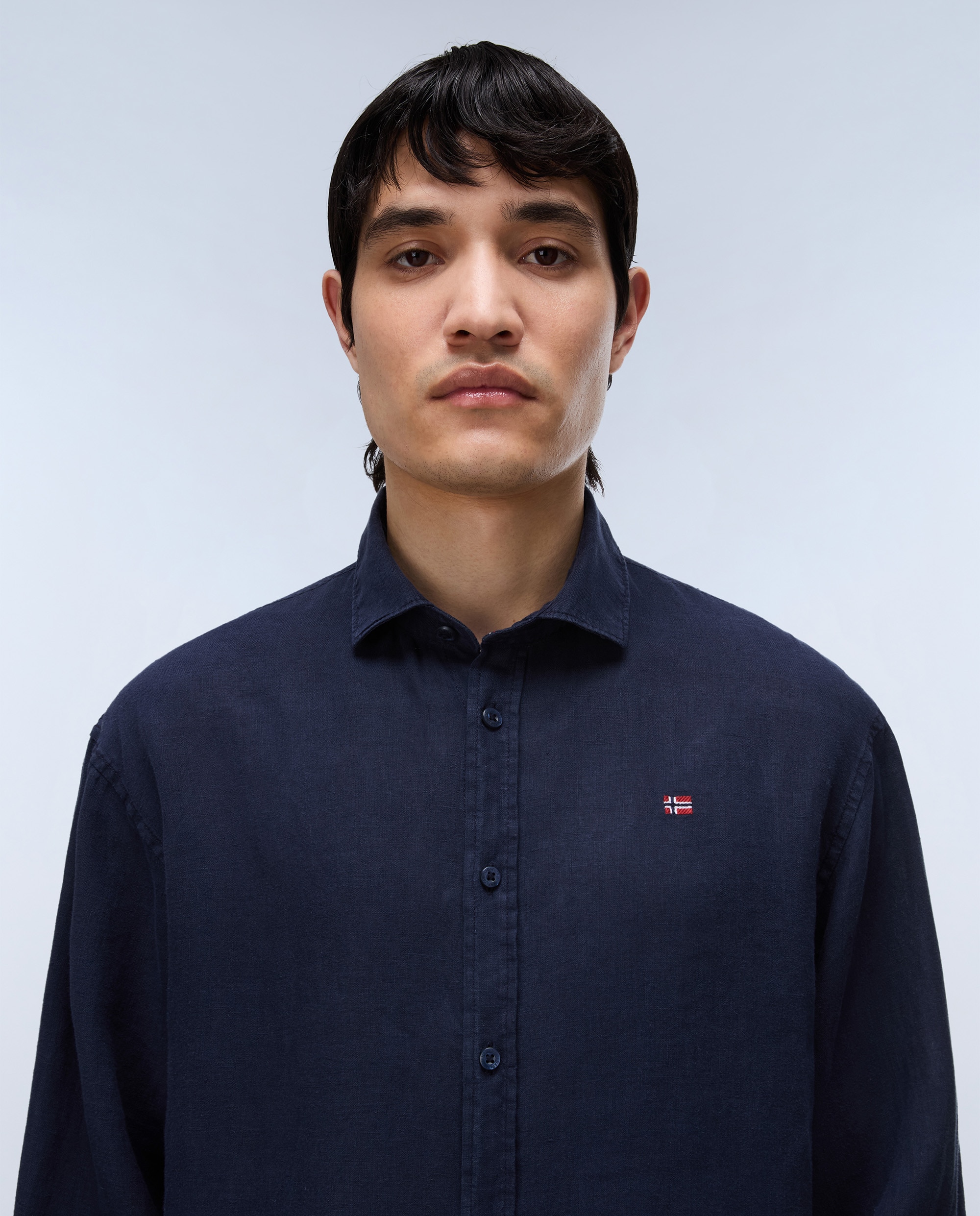Imagen 2 de Camisa de lino de hombre linen ls con corte relaxed - Napapijri - Azul marino Azul marino