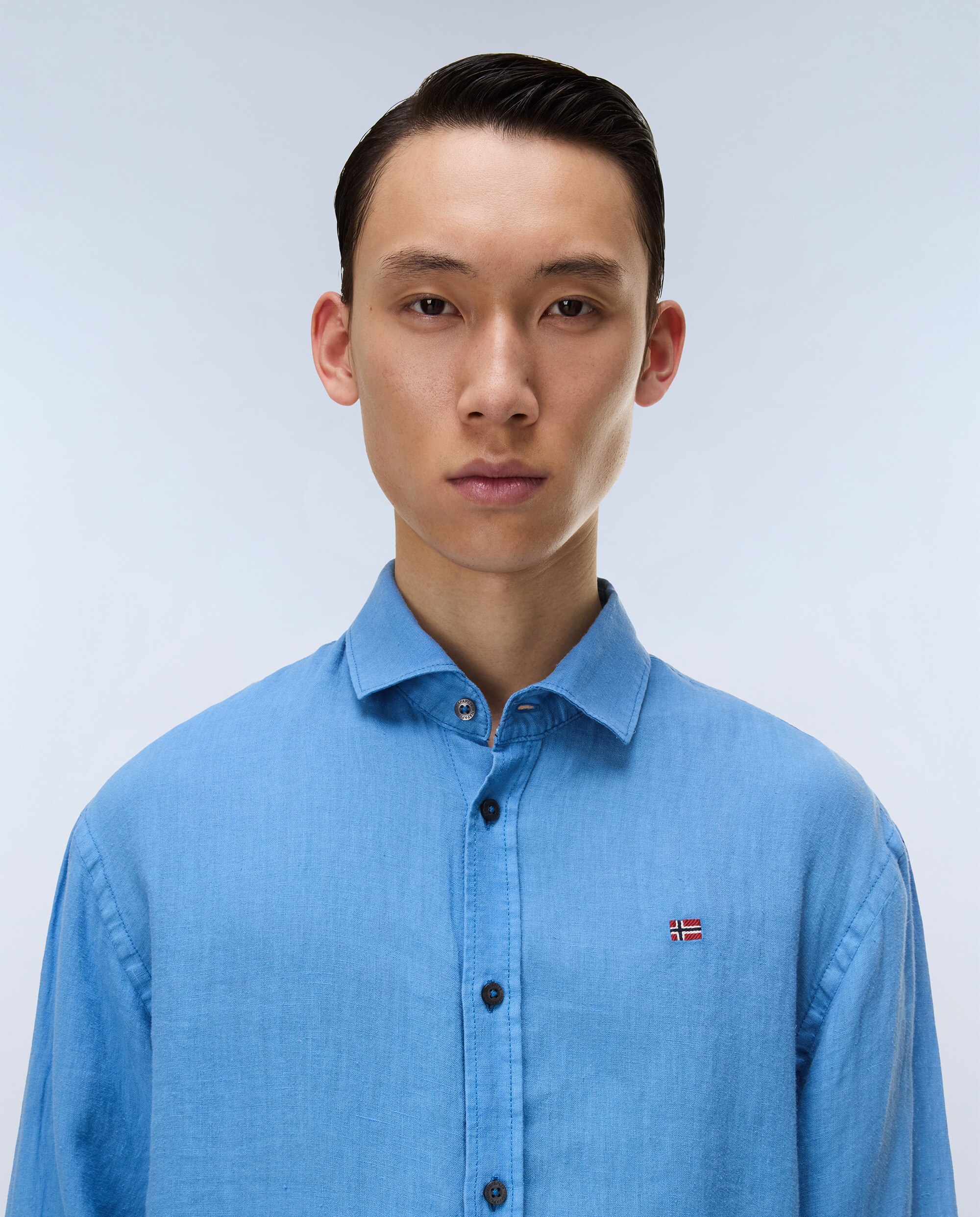 Imagen 2 de Camisa de lino de hombre linen ls con corte relaxed - Napapijri - Azul claro Azul claro