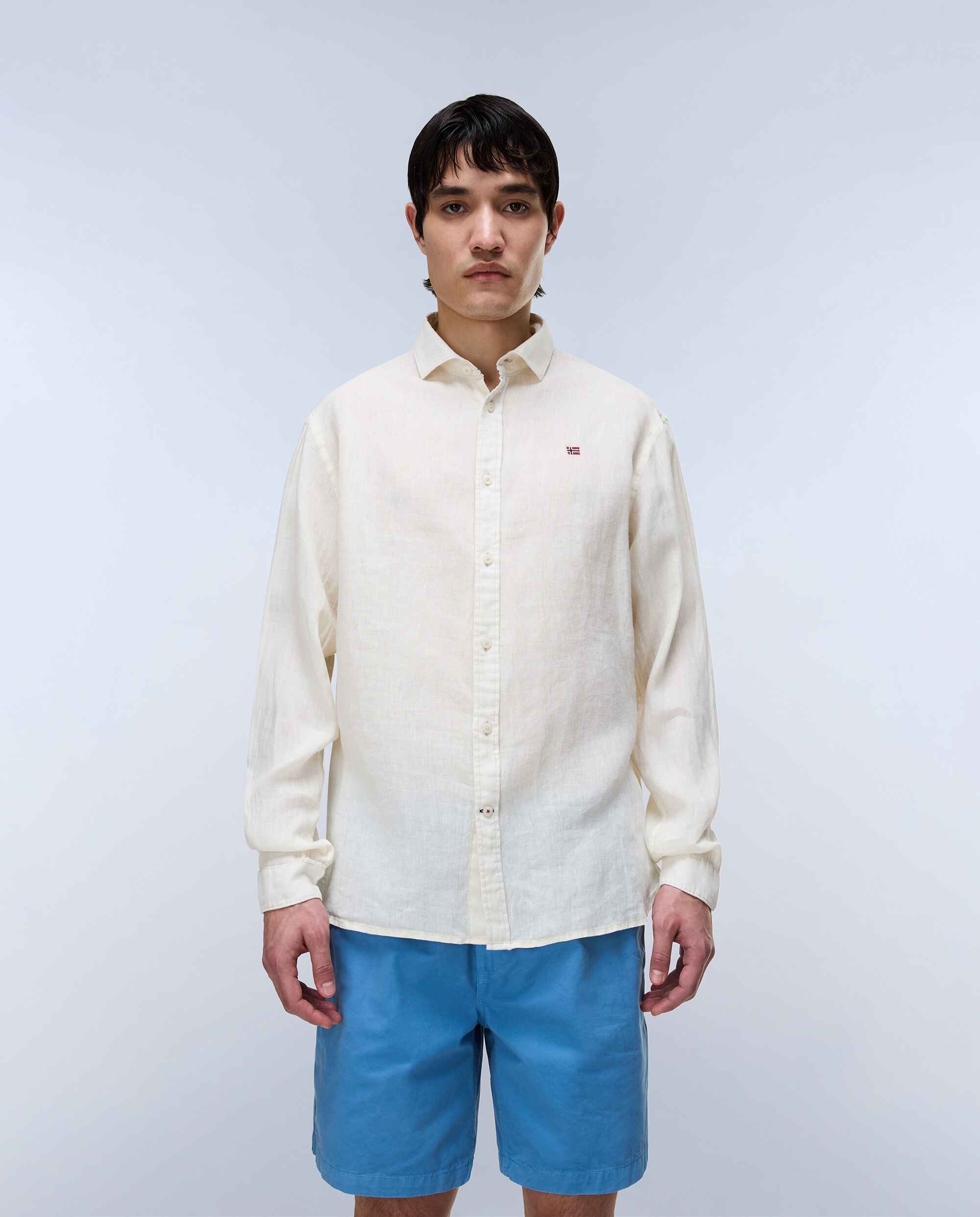 Imagen 1 de Camisa de lino de hombre linen ls con corte relaxed - Napapijri - Blanco Blanco