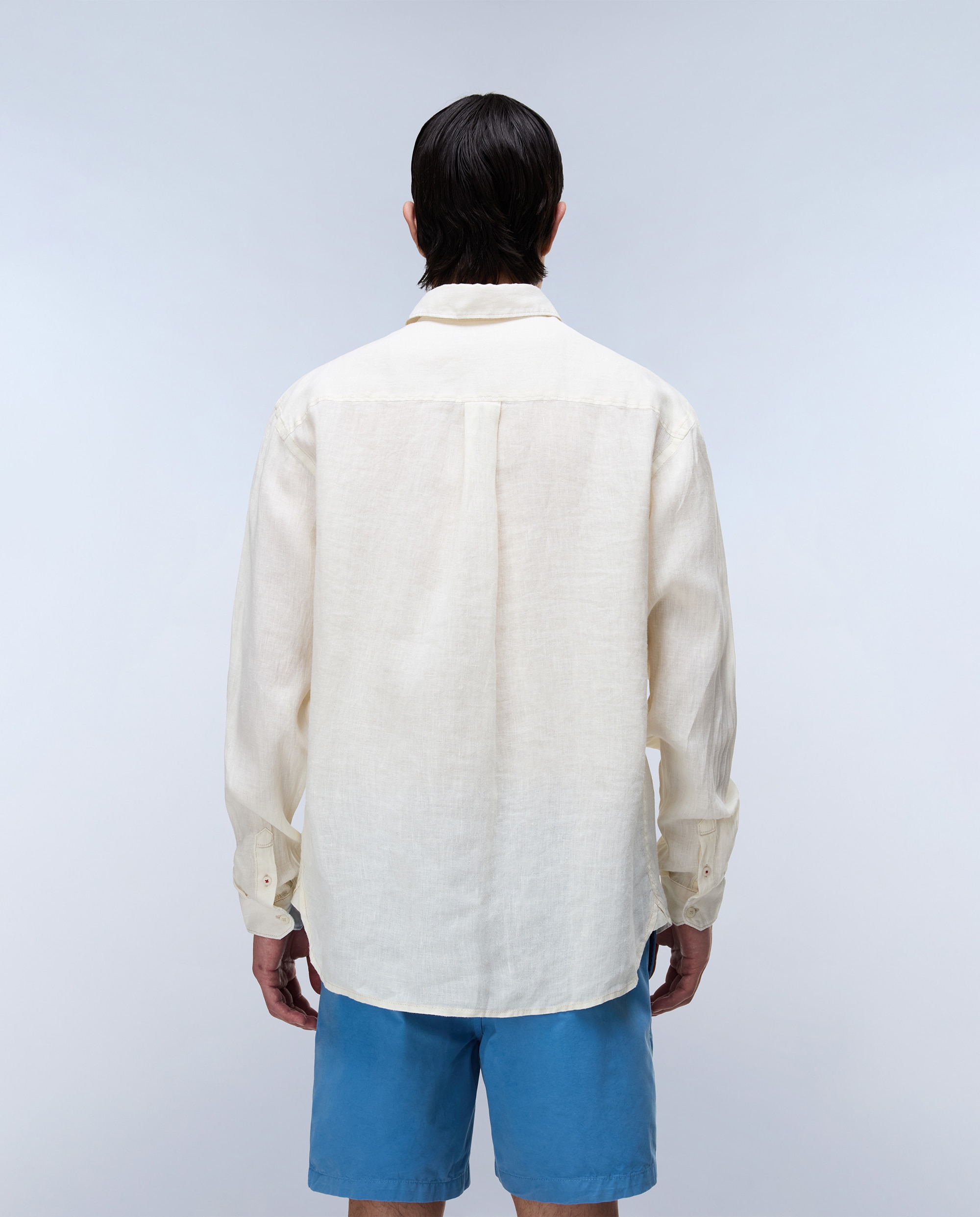 Imagen 3 de Camisa de lino de hombre linen ls con corte relaxed - Napapijri - Blanco Blanco