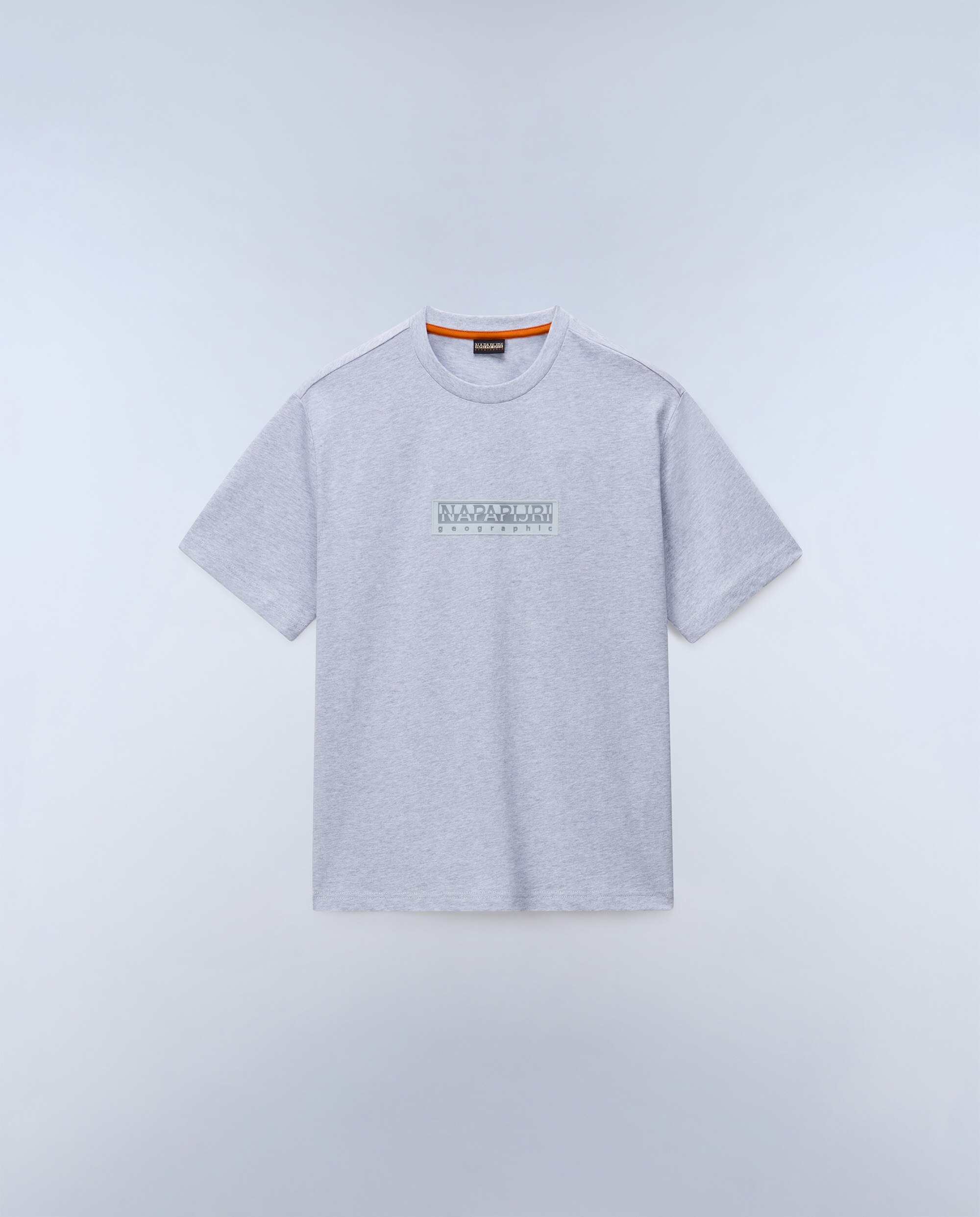 Imagen 5 de Camiseta de algodón de hombre box logo de manga corta - Napapijri - Gris claro Gris claro