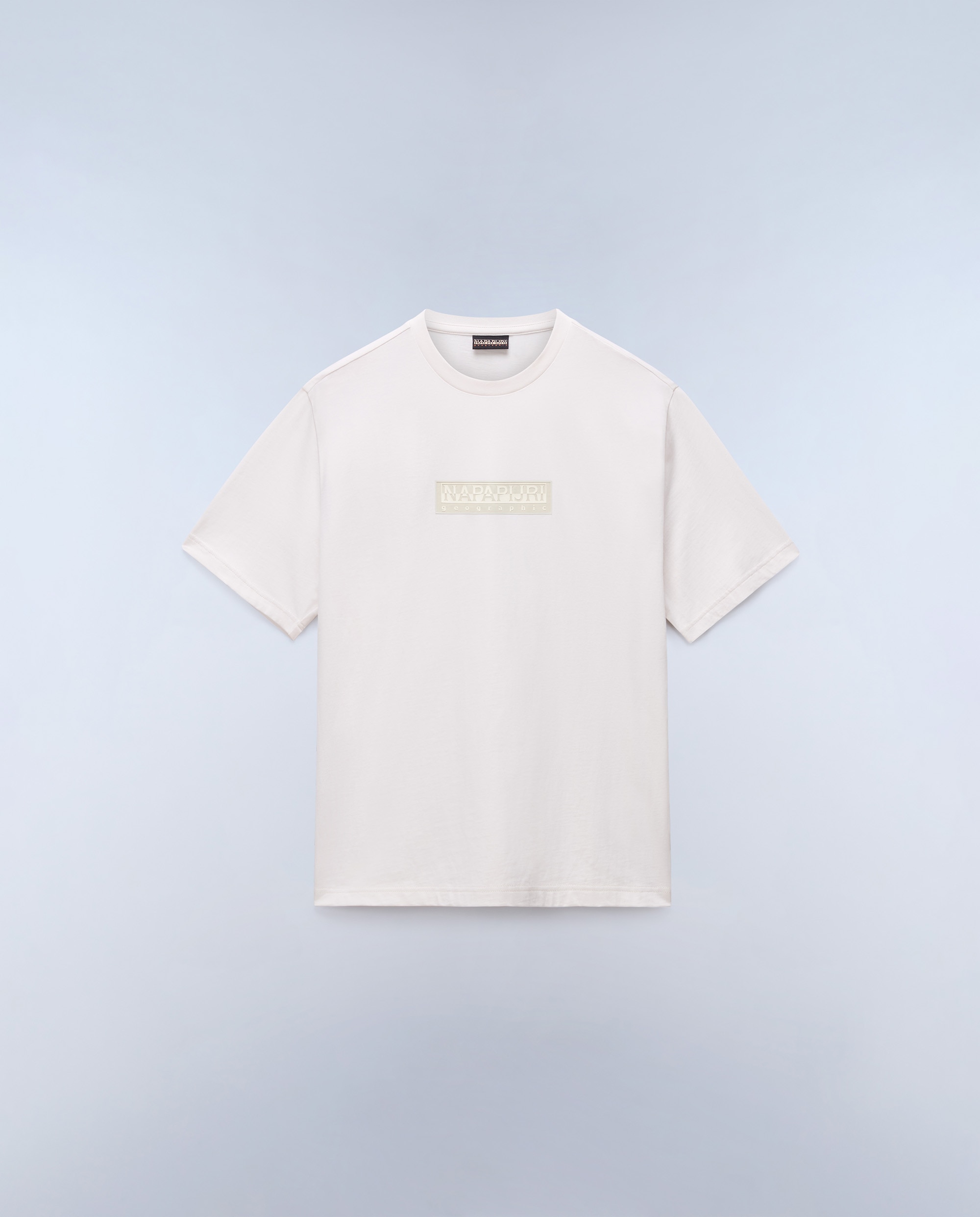 Imagen 3 de Camiseta de algodón de hombre box logo de manga corta - Napapijri - Crema Crema