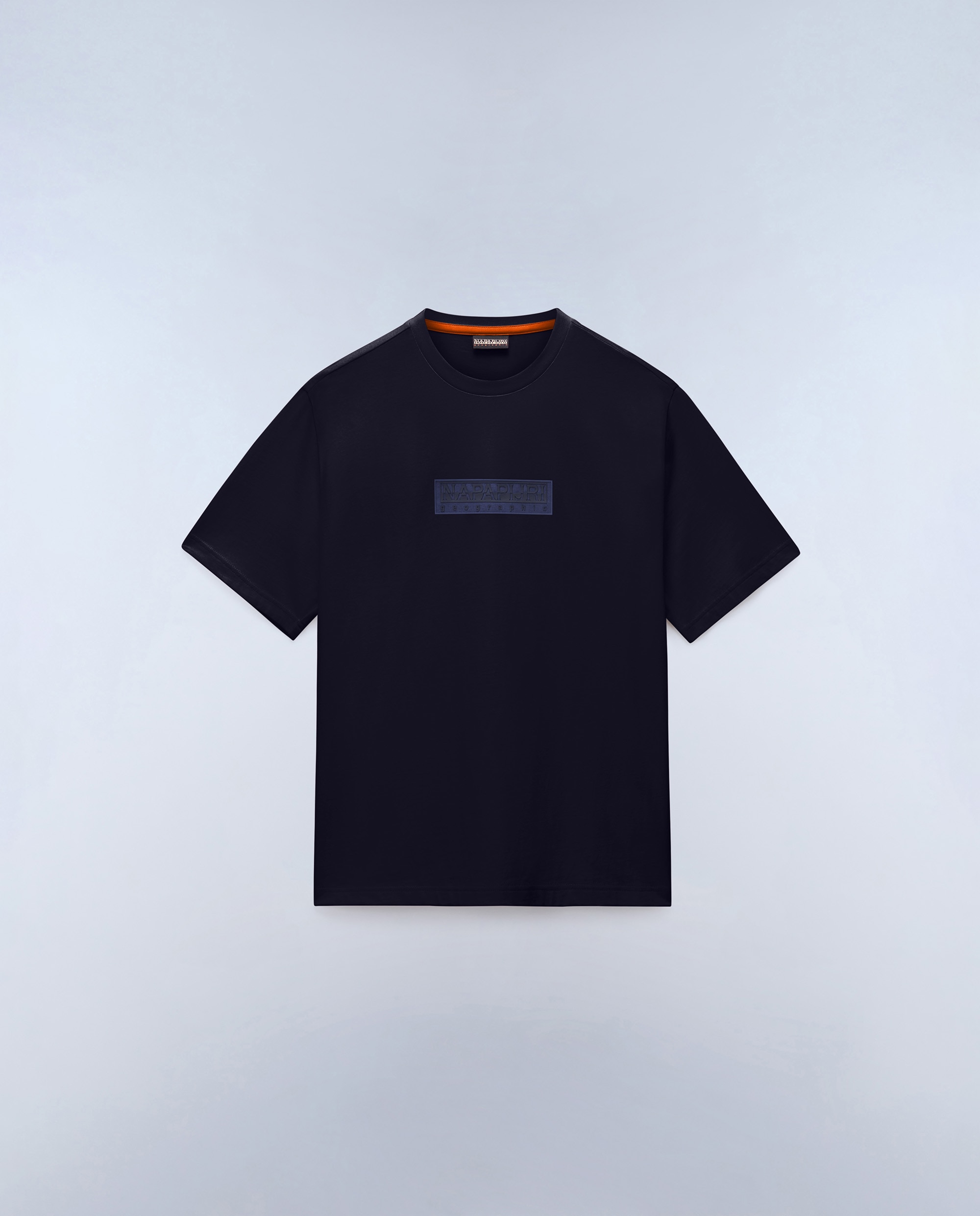 Camiseta de algodón de hombre box logo de manga corta - Napapijri - Azul marino Azul marino-5