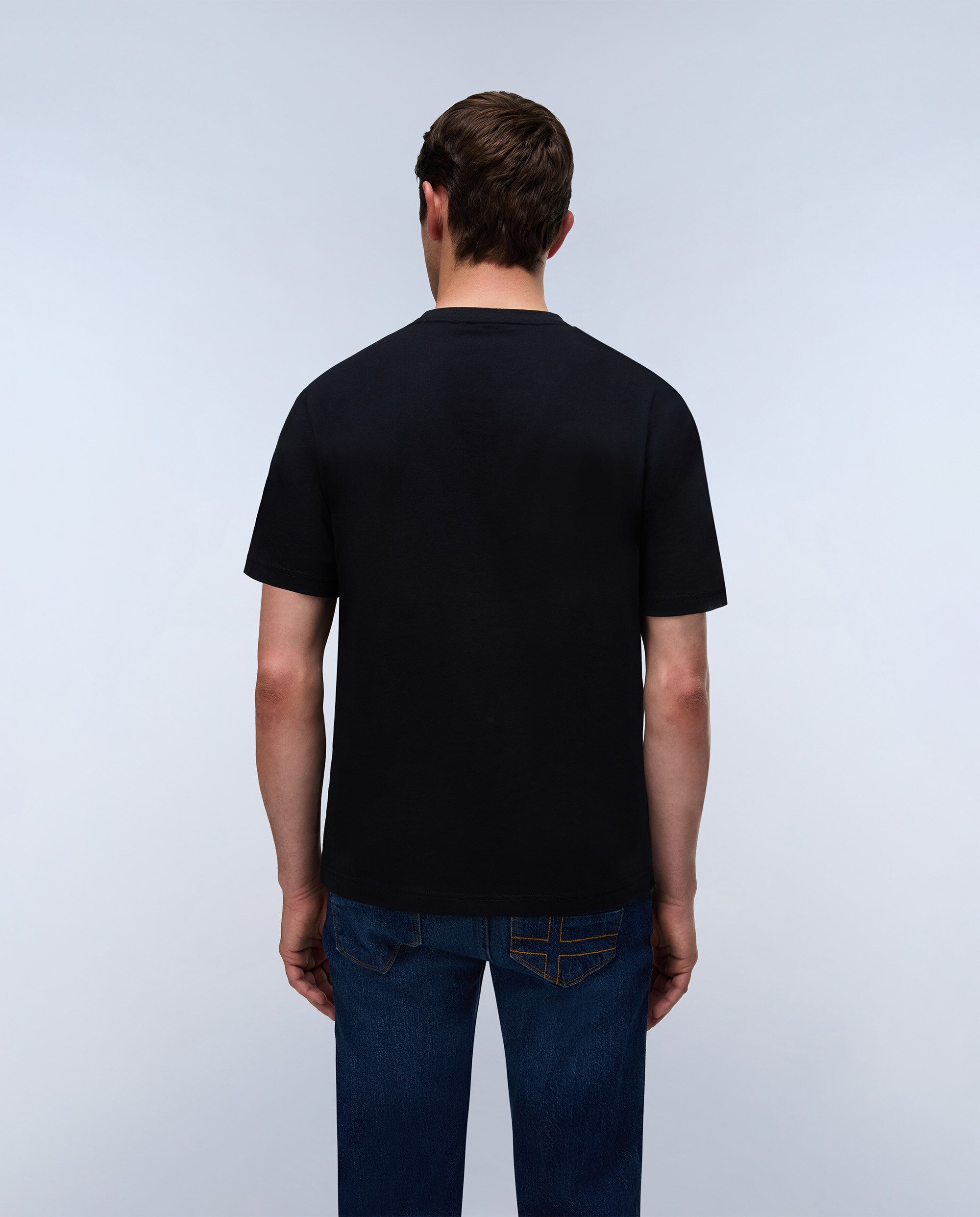 Imagen 3 de Camiseta de algodón de hombre box logo de manga corta - Napapijri - Negro Negro