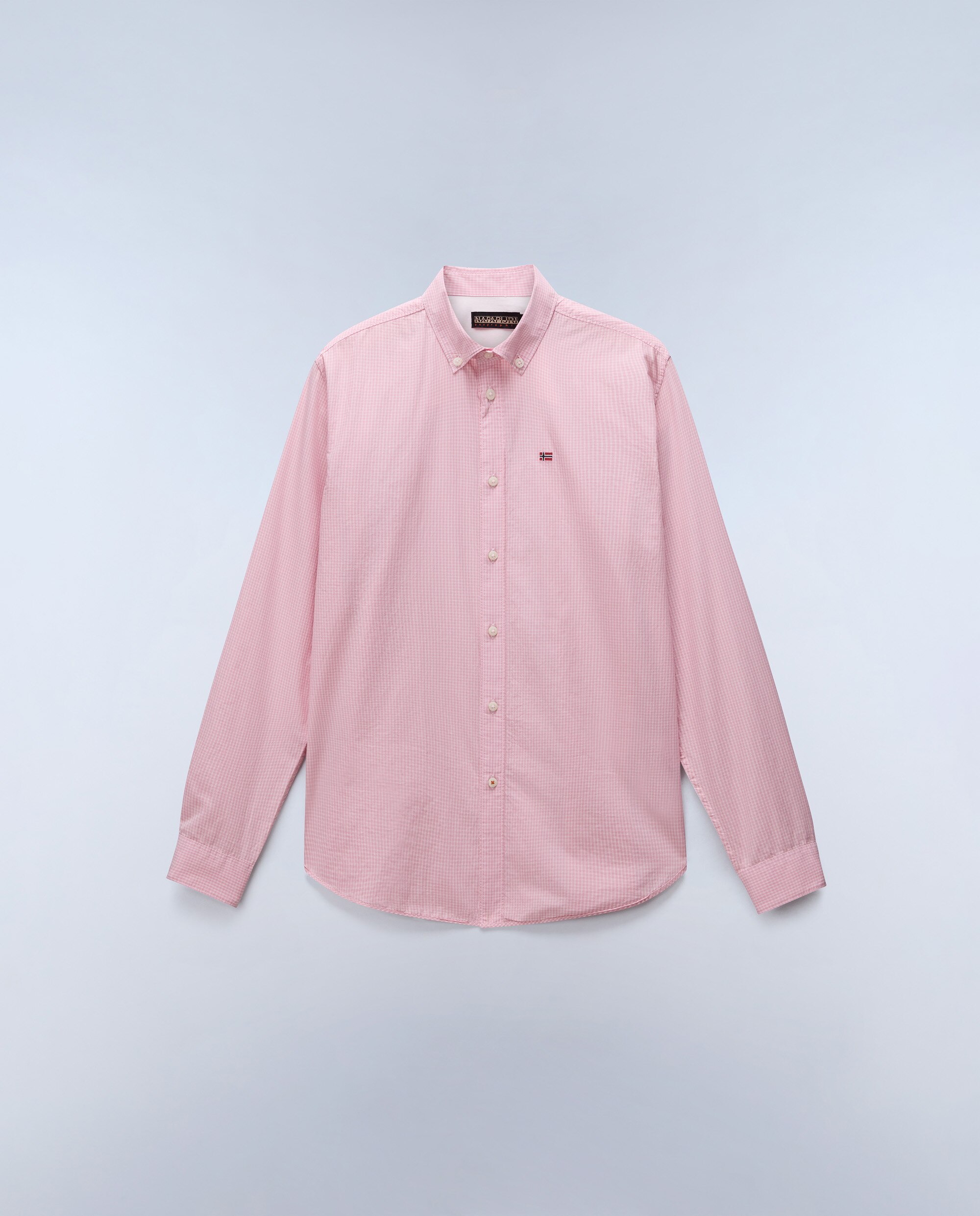 Camisa de algodón terra de hombre con corte regular - Napapijri - Rosa pastel Rosa pastel-5
