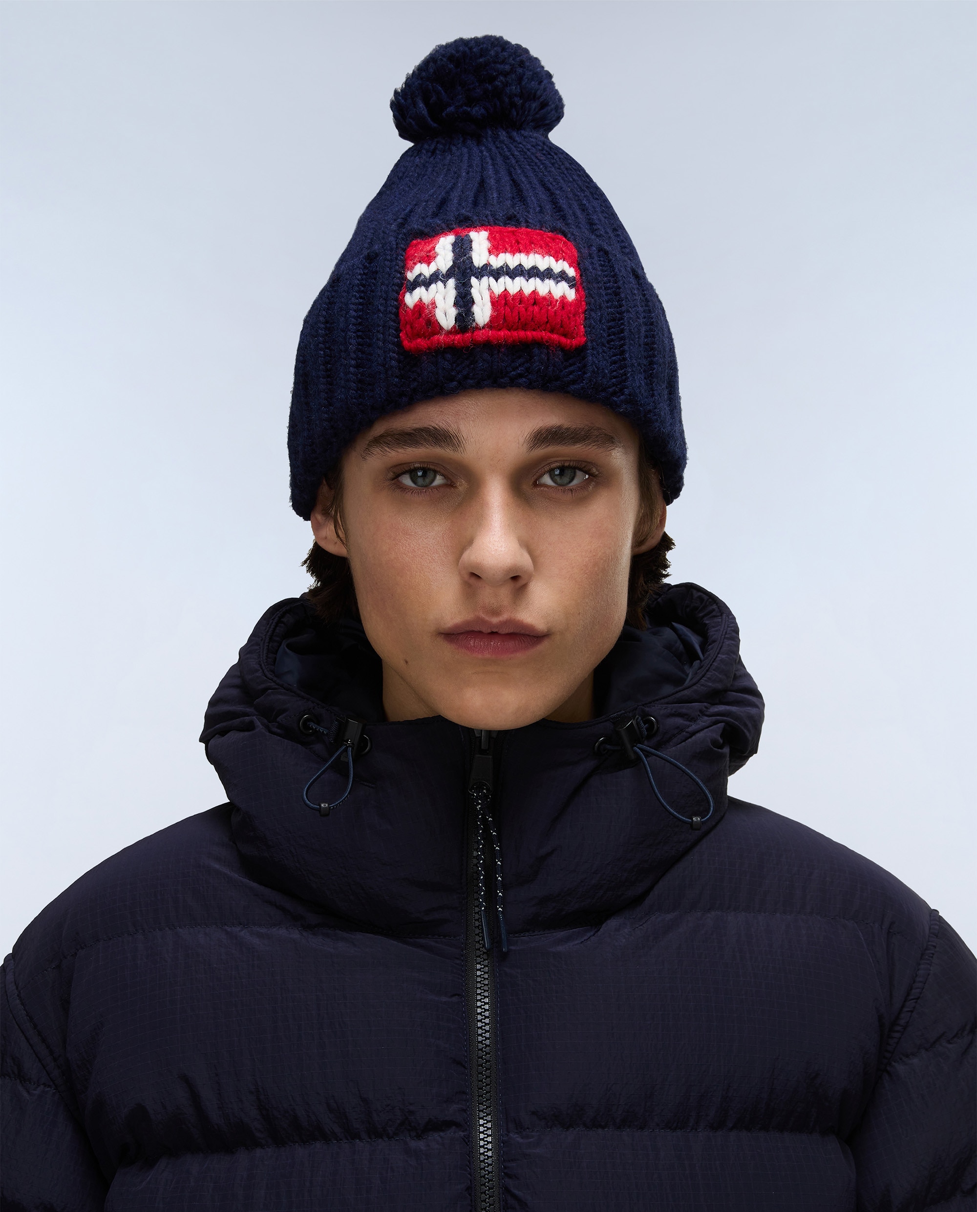 Gorro unisex semiury 5 con logo frontal - Napapijri - Azul marino Azul marino-1