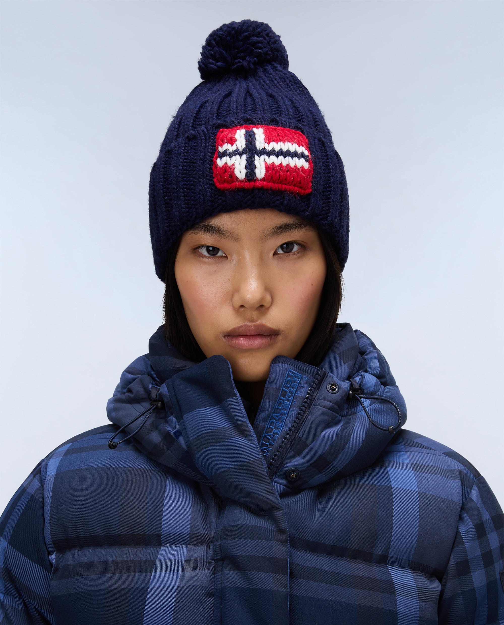 Gorro unisex semiury 5 con logo frontal - Napapijri - Azul marino Azul marino-2
