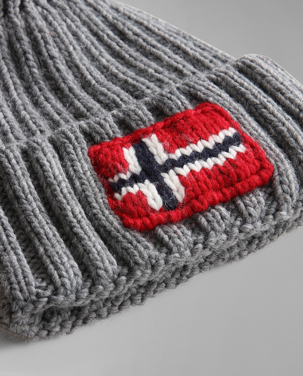 Gorro unisex semiury 5 con logo frontal - Napapijri - Gris claro Gris claro-2