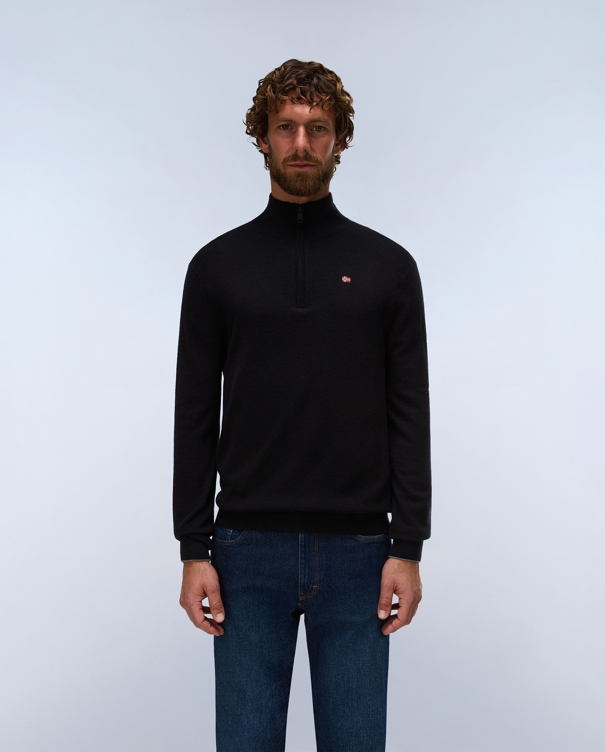Imagen 0 de Jersey de hombre damavand hz 4 de cuello con media cremallera Negro