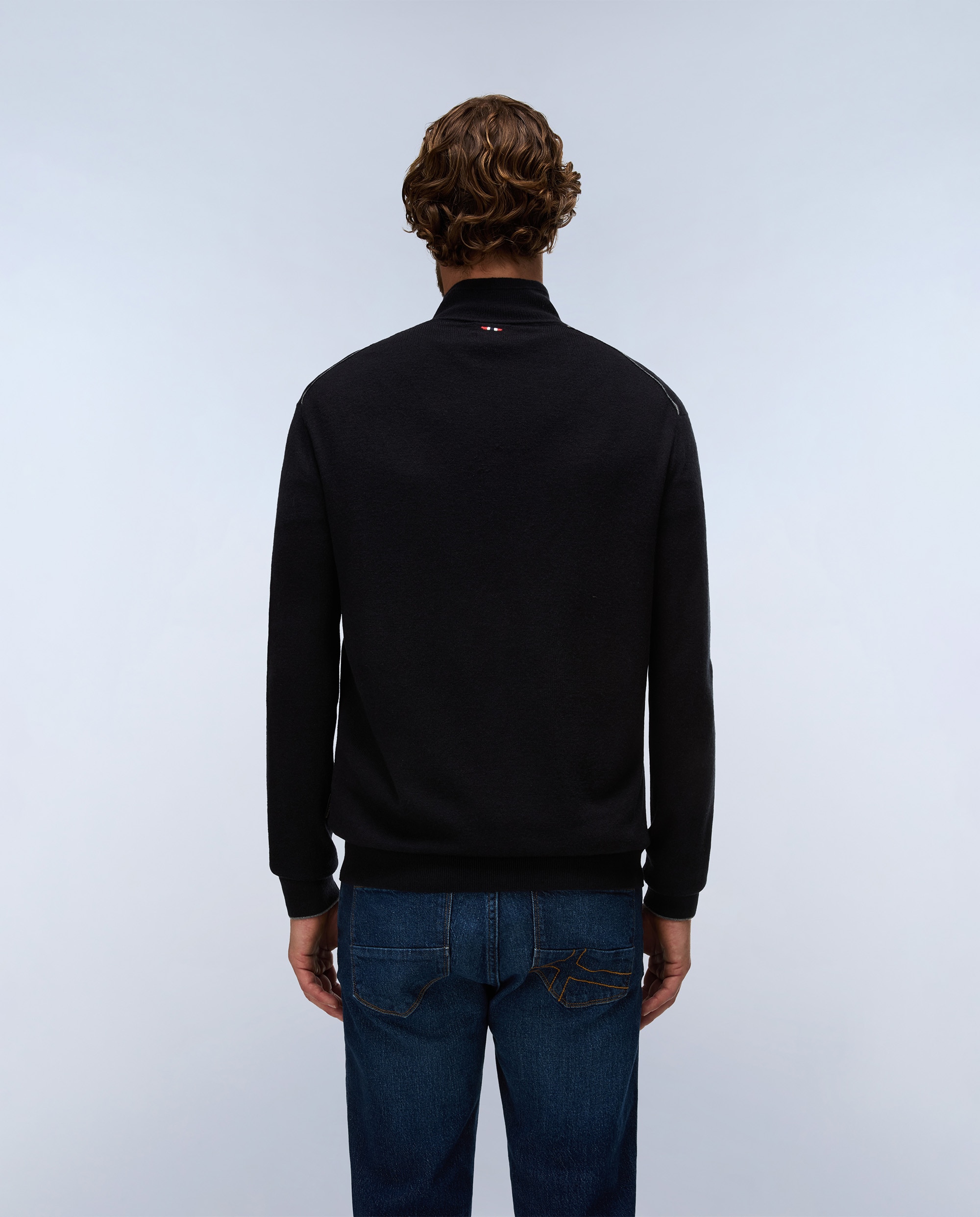 Jersey de hombre damavand hz 4 de cuello con media cremallera - Napapijri - Negro Negro-2