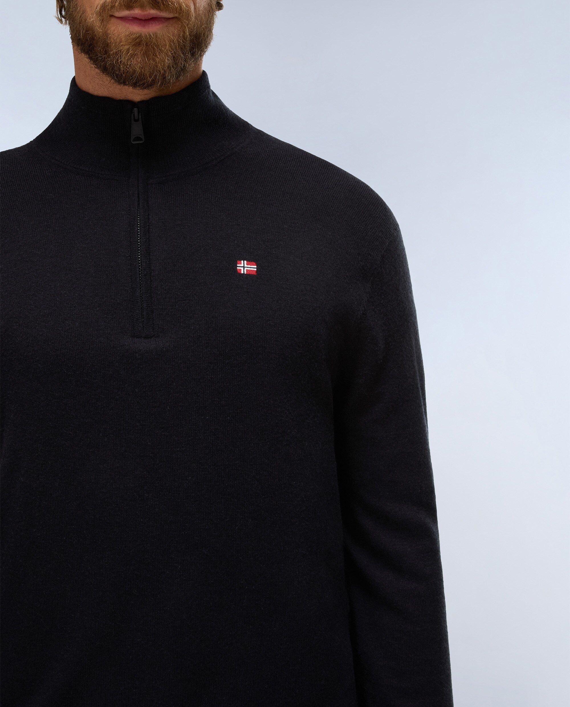 Jersey de hombre damavand hz 4 de cuello con media cremallera - Napapijri - Negro Negro-3