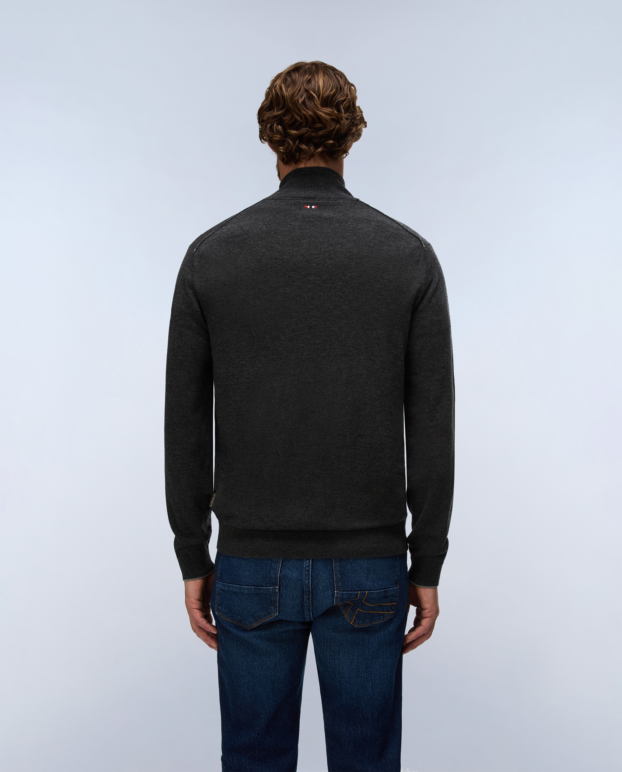 Chaqueta de punto de hombre damavand fz con cremallera - Napapijri - Gris oscuro Gris oscuro-5