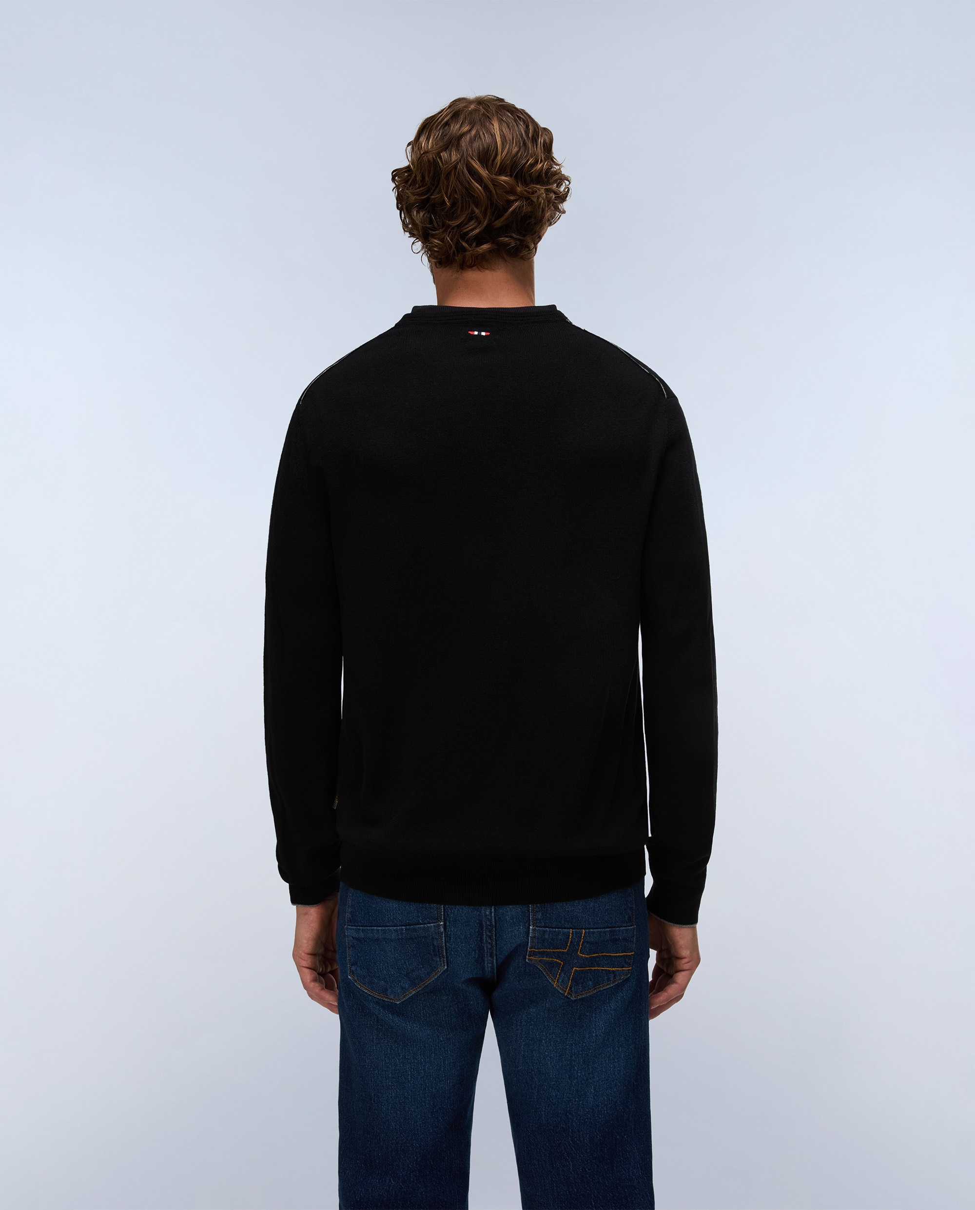 Jersey de hombre damavand c 4 de cuello redondo - Napapijri - Negro Negro-4