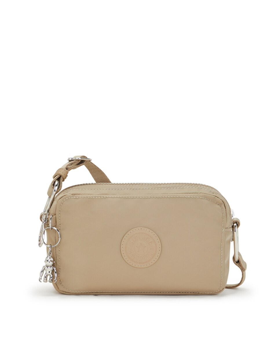 Bandolera de mujer pequena con doble compartimentos color beige Kipling El Corte Ingles