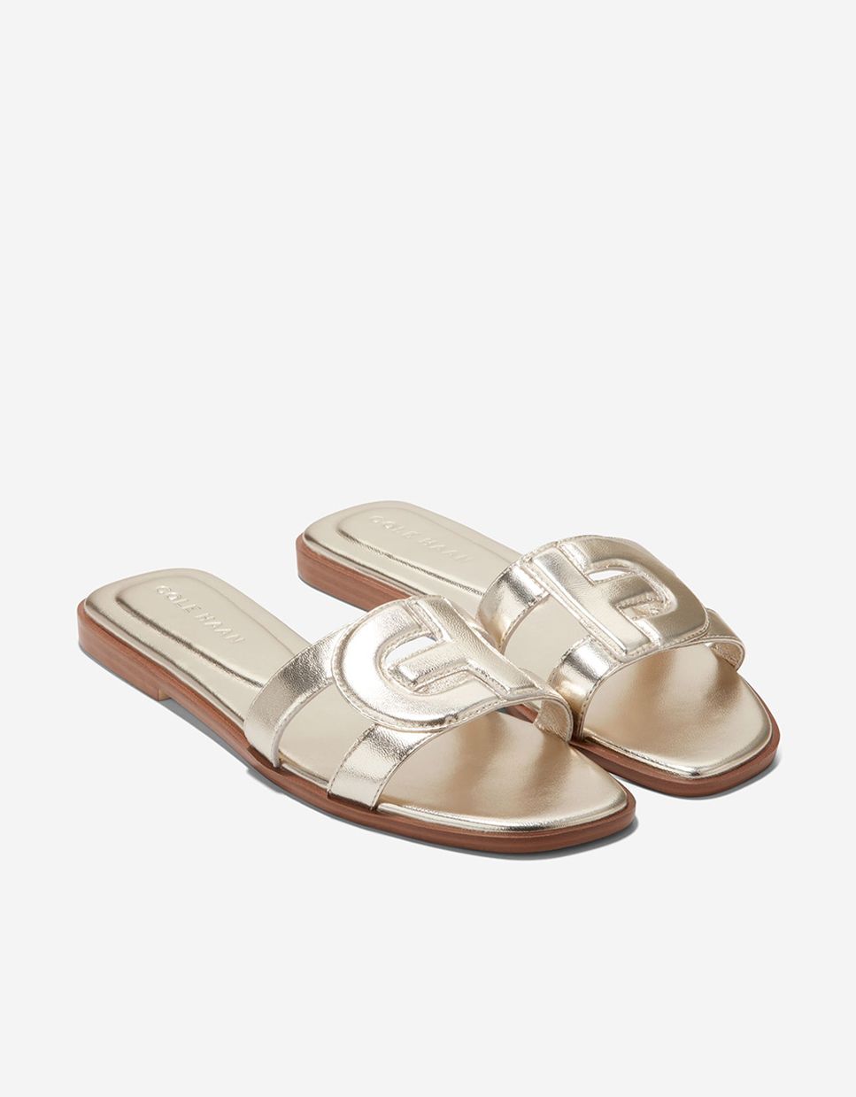 Sandalias planas de mujer confeccionadas en piel - Cole Haan - Oro Oro-4
