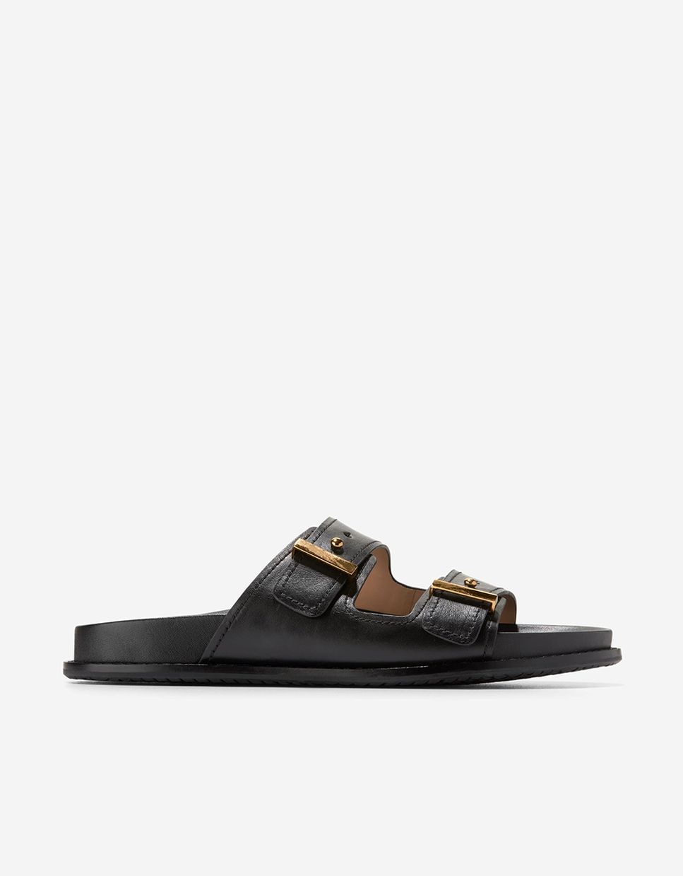 Sandalias planas de mujer confeccionadas en piel con correas ajustables - Cole Haan - Negro Negro-1