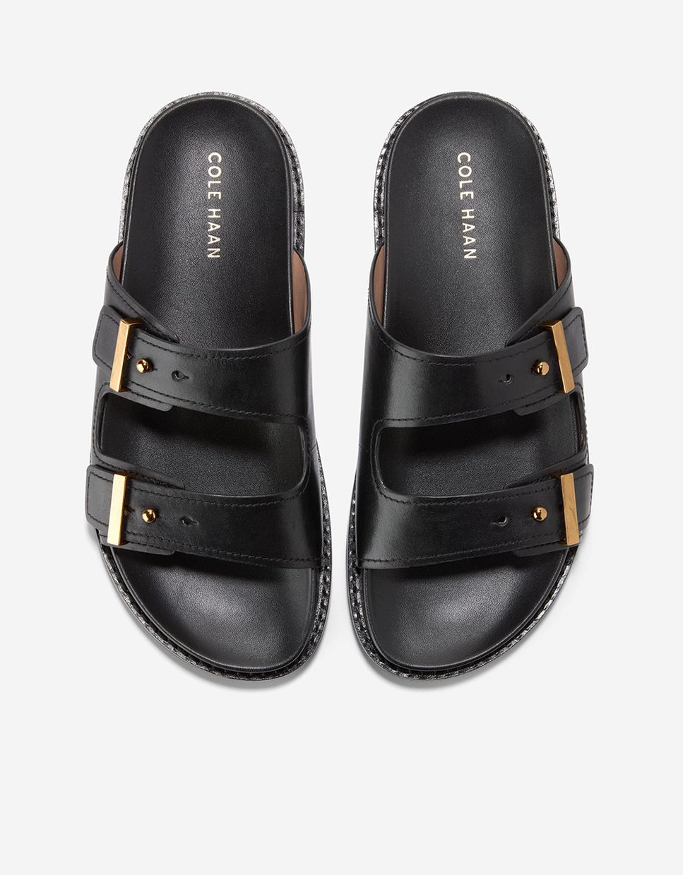 Sandalias planas de mujer confeccionadas en piel con correas ajustables - Cole Haan - Negro Negro-5