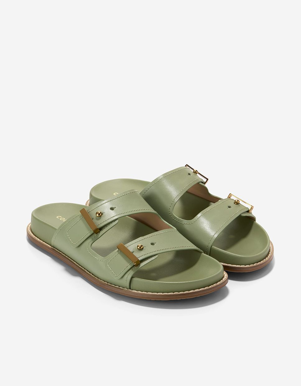 Sandalias planas de mujer confeccionadas en piel con correas ajustables - Cole Haan - Verde Verde-4