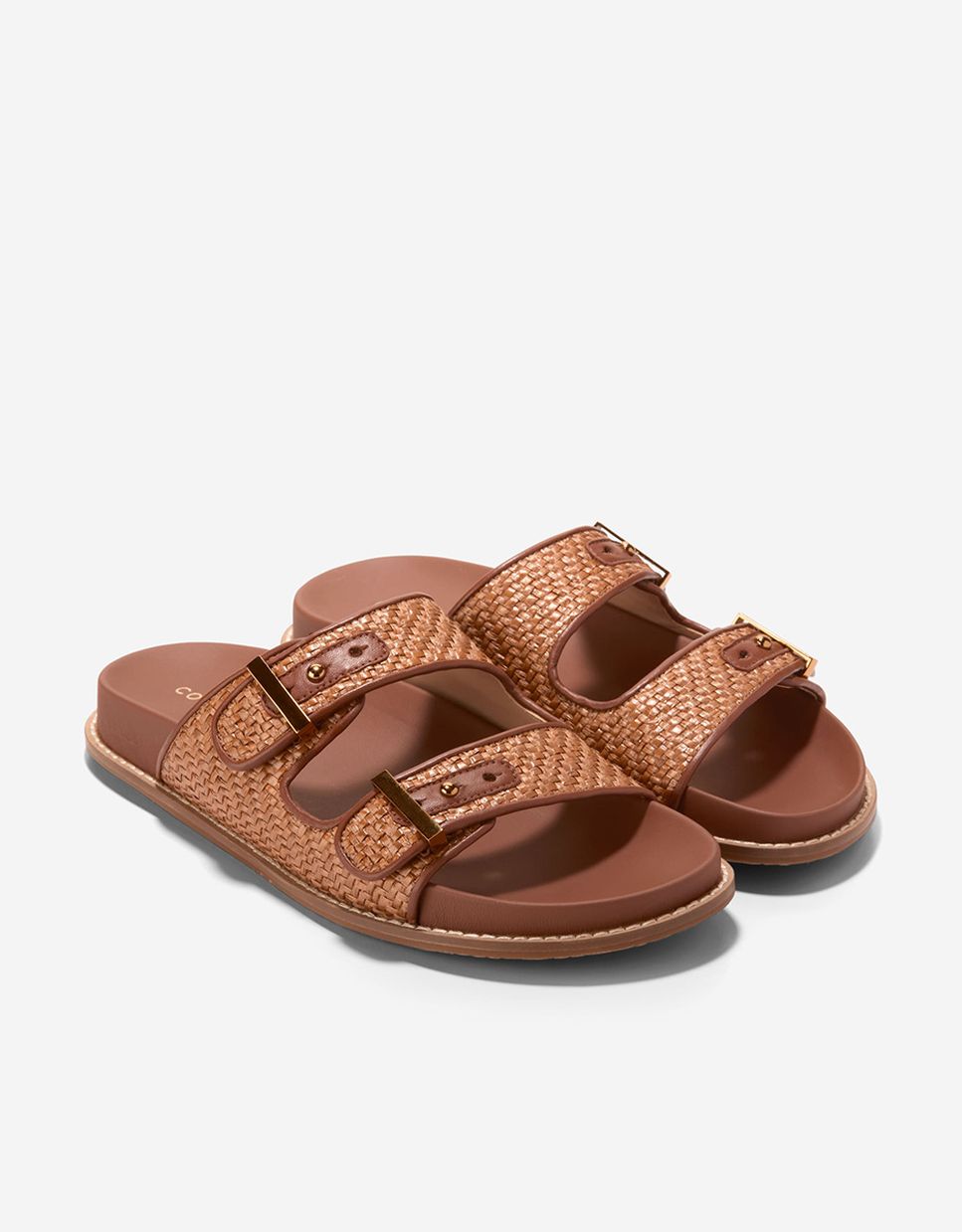 Sandalias planas de mujer confeccionadas en piel con correas ajustables - Cole Haan - Marrón Marrón-4