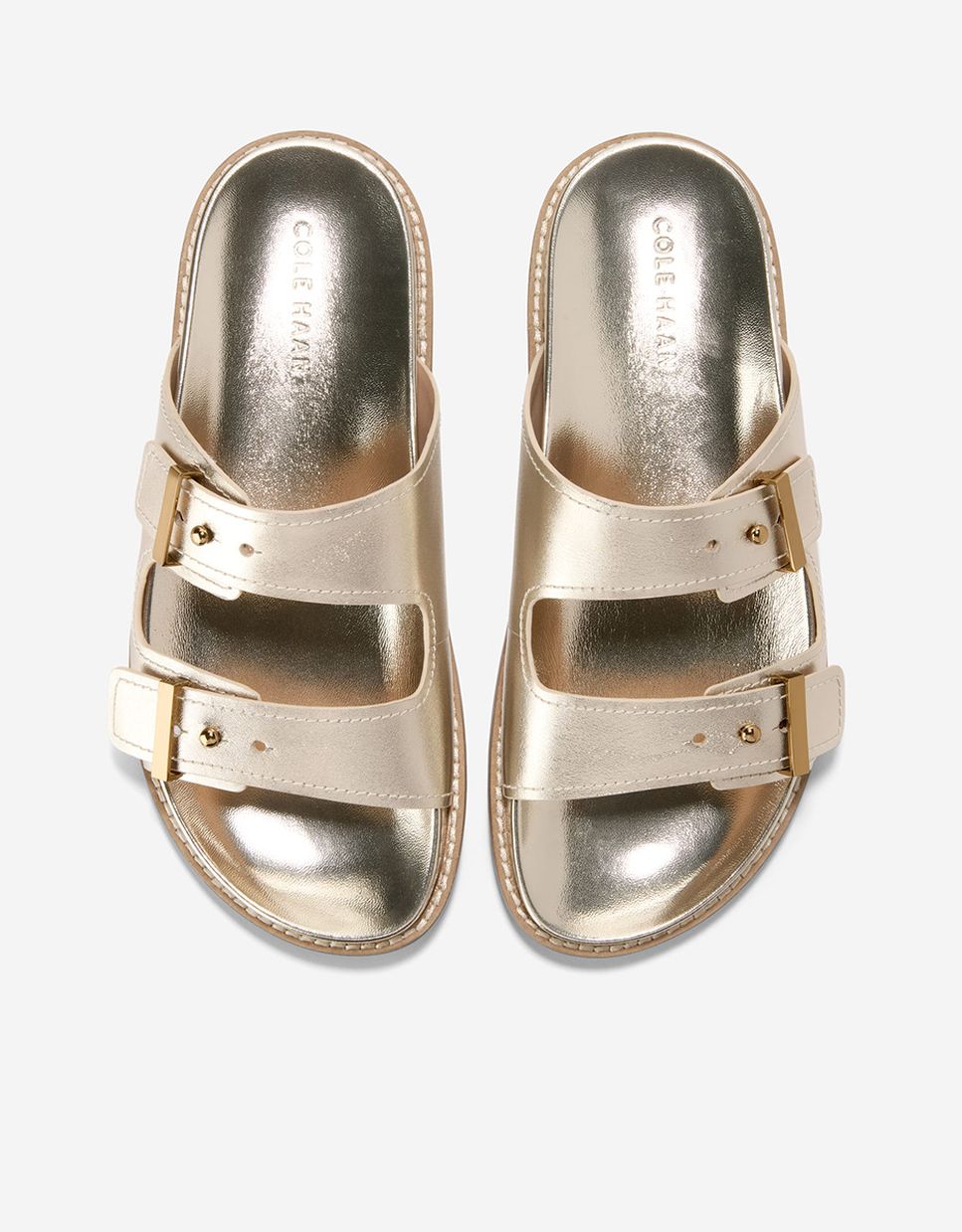 Sandalias planas de mujer confeccionadas en piel con correas ajustables - Cole Haan - Oro Oro-6