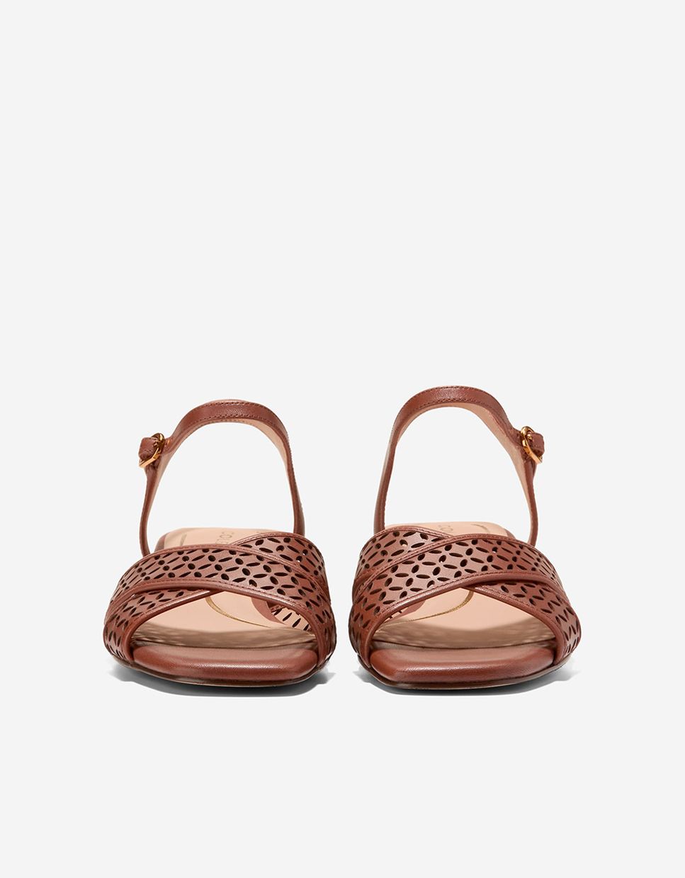 Sandalias de tacón de mujer de banza cruzada confeccionadas en piel - Cole Haan - Marrón Marrón-4