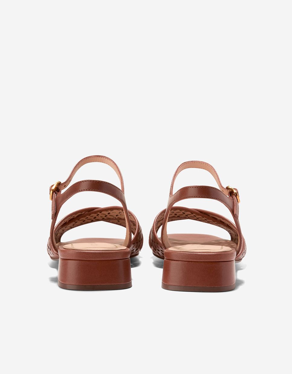 Sandalias de tacón de mujer de banza cruzada confeccionadas en piel - Cole Haan - Marrón Marrón-3