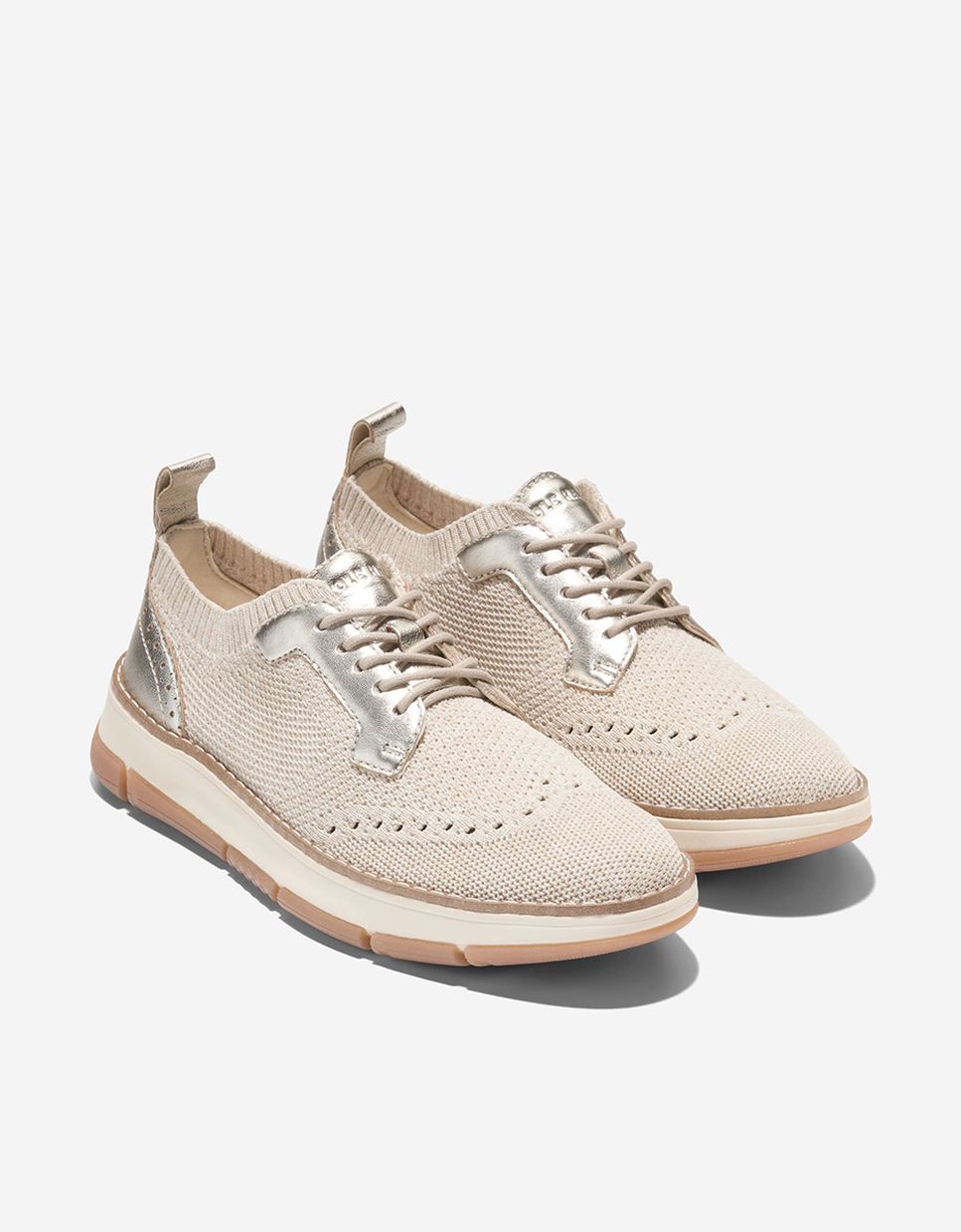 Zapatillas deportiva de cordones de mujer confeccionadas en tejido stitchlite™ - Cole Haan - Beige Beige-5